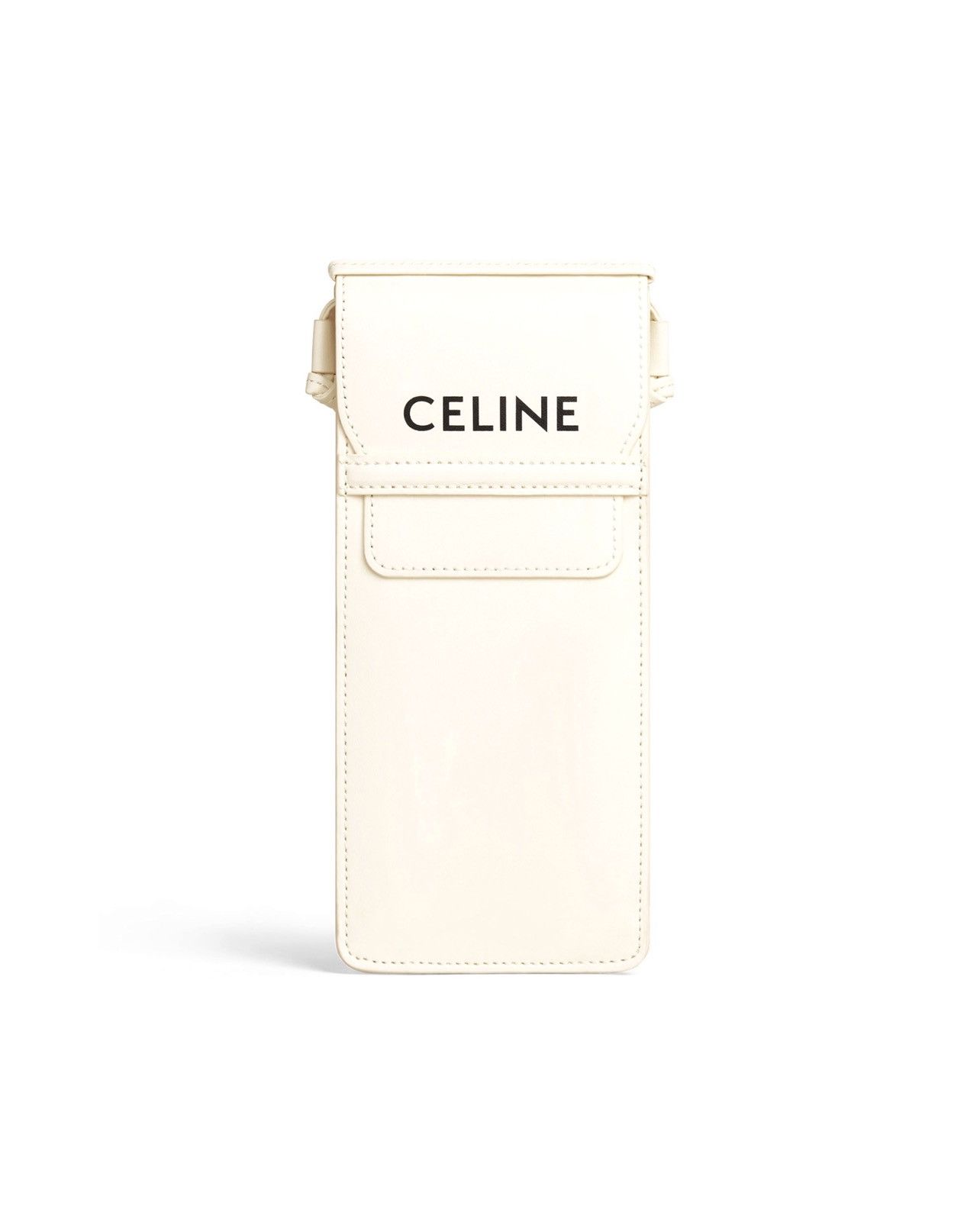 image of Celine Smooth Lambskin Phone Wallet Sunglasses Pouch Bag in White, Women's