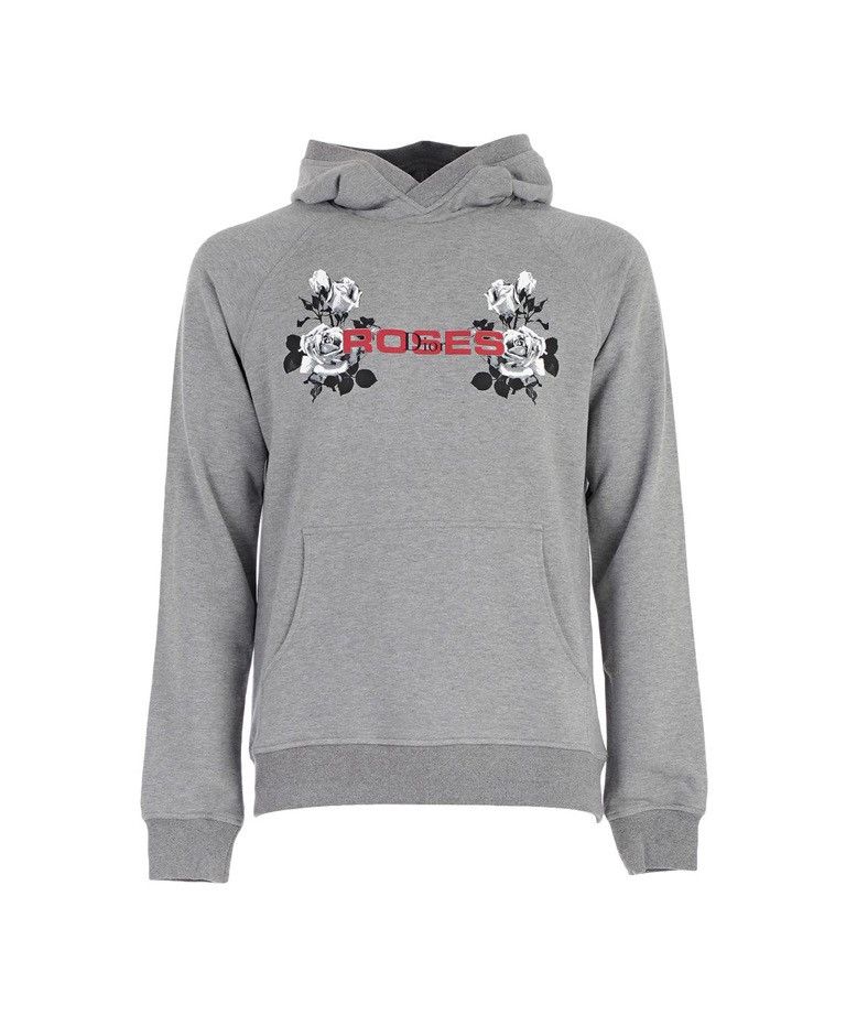 image of Dior Homme Ss16 Roses Logo Hoodie in Grey, Men's (Size Small)