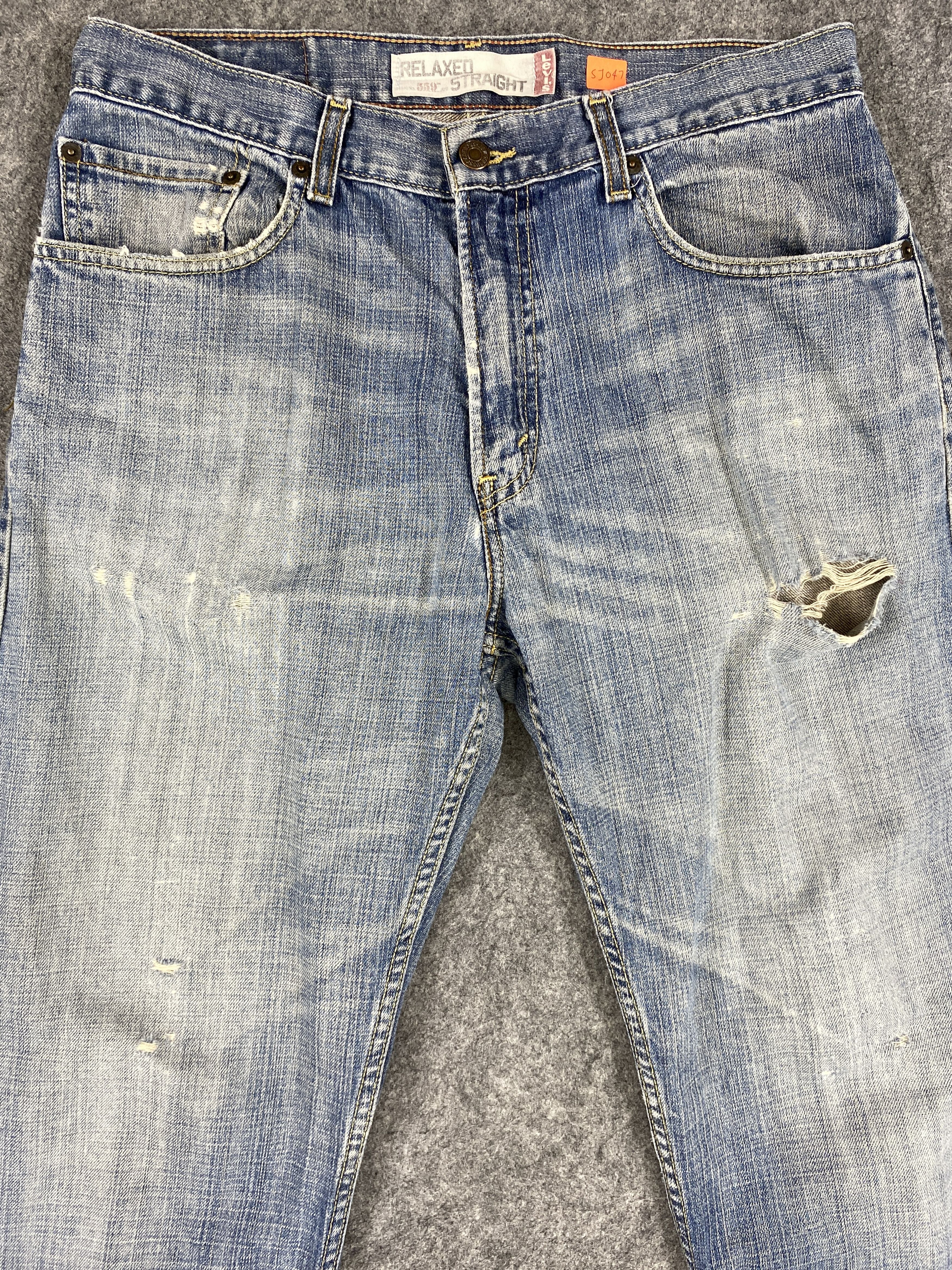 Levi's Blue Distressed Vintage Levi's 559 32x31.5 Denim -SJ047 Size US 32 / EU 48 - 3 Thumbnail