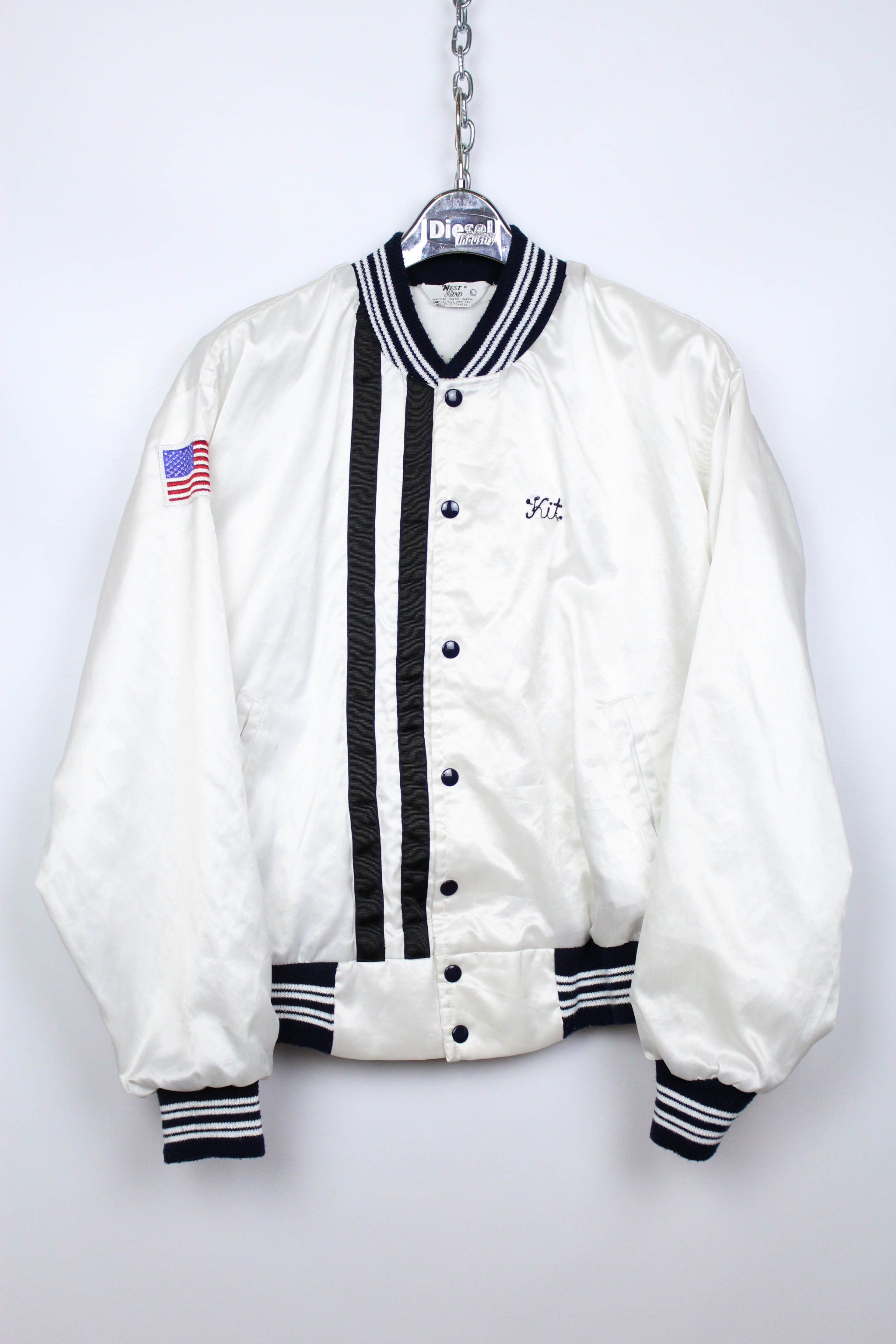 Vintage 90s Vintage Model Aviation Academy Satin Nylon Bomber Jacket Size US L / EU 52-54 / 3 - 1 Thumbnail