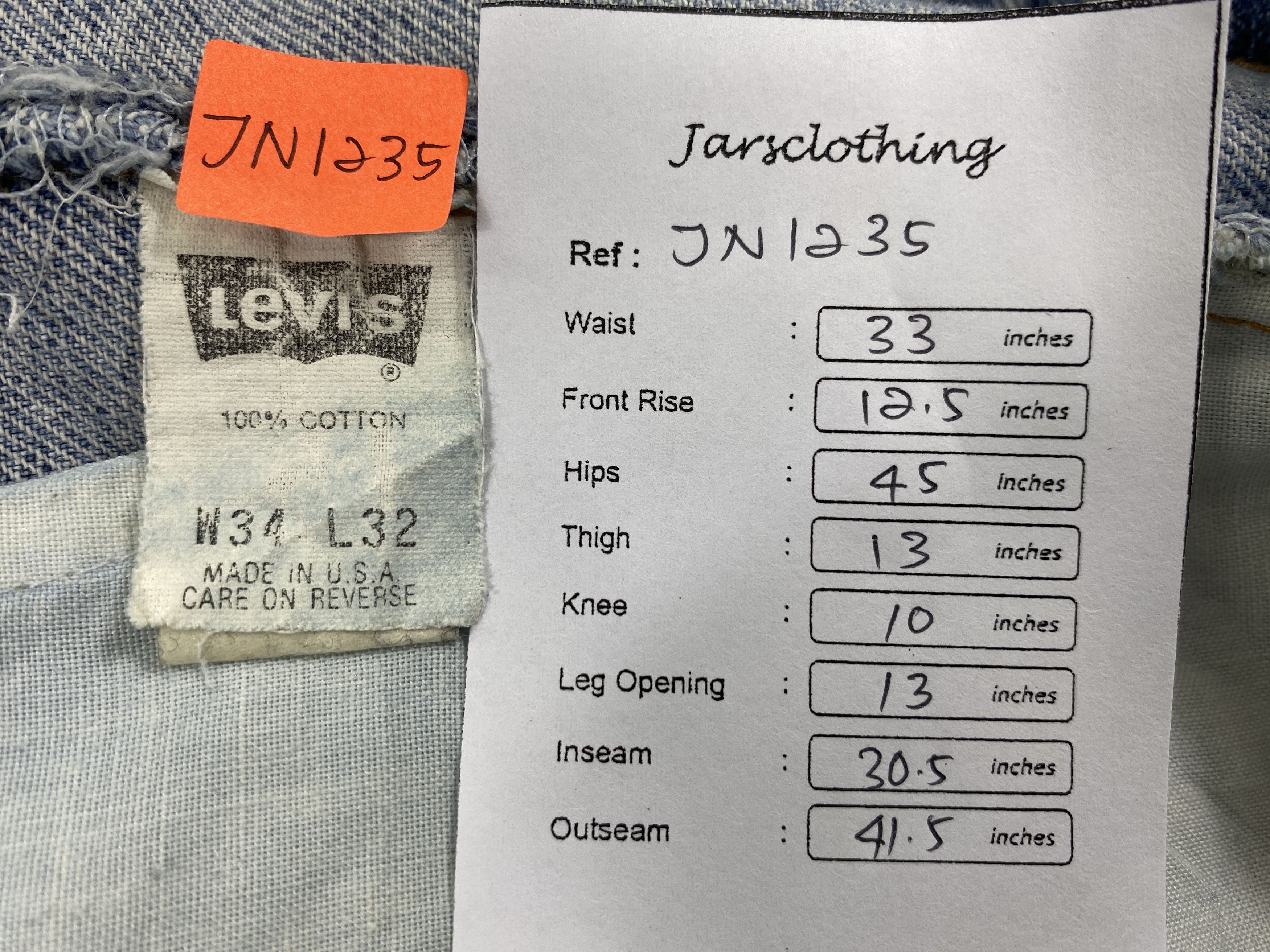 Levi's 90s Light Wash Vintage Levi's 550 USA 33x30.5 Denim -JN1235 Size US 33 - 8 Thumbnail