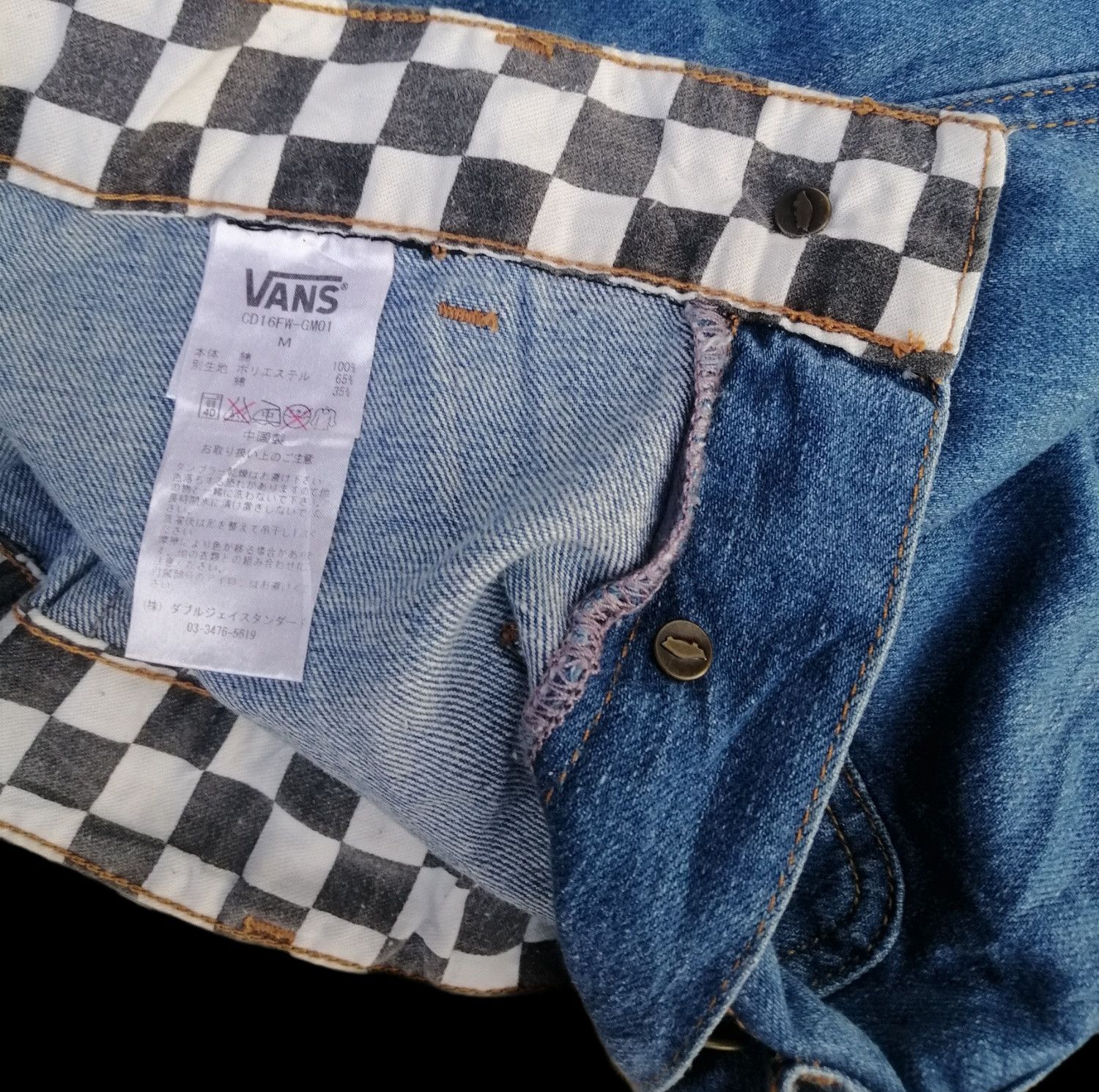 Vans Vintage Vans Streetwear Denim Mini Skirt Size 29" - 11 Thumbnail