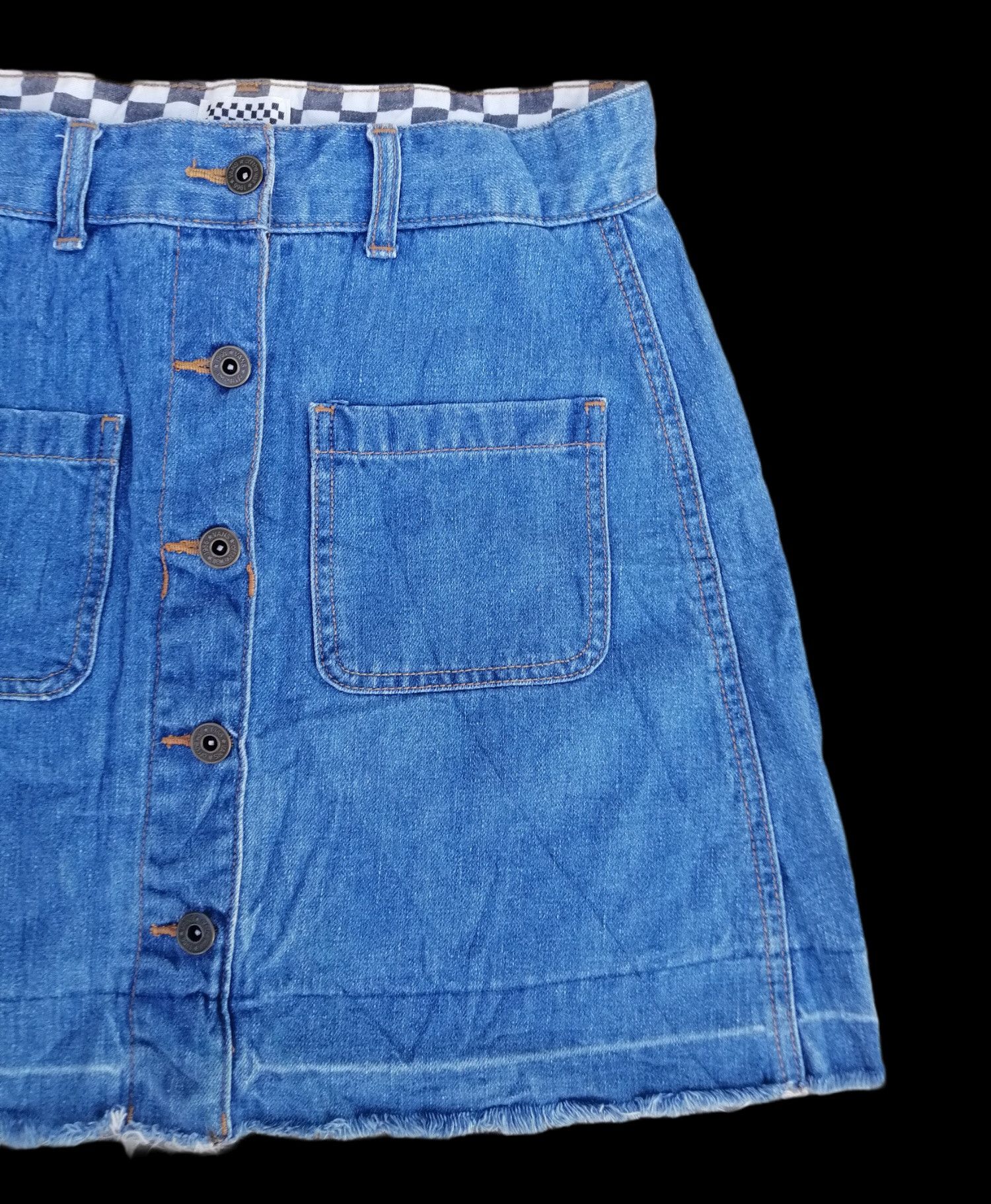 Vans Vintage Vans Streetwear Denim Mini Skirt Size 29" - 3 Thumbnail