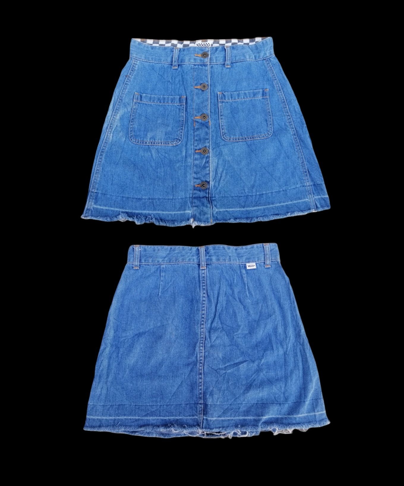 Vans Vintage Vans Streetwear Denim Mini Skirt Size 29" - 1 Thumbnail