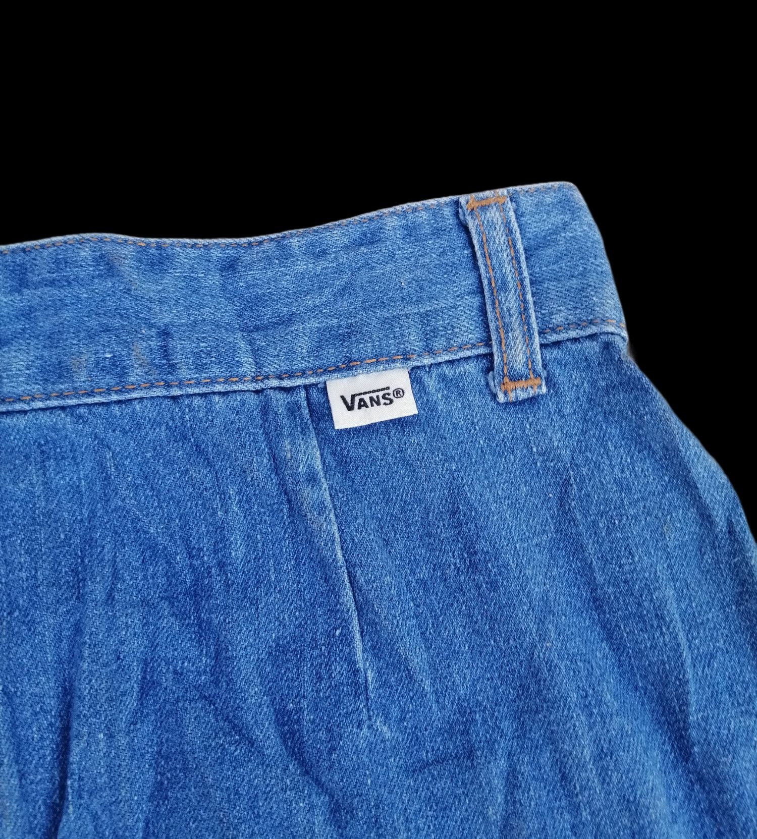 Vans Vintage Vans Streetwear Denim Mini Skirt Size 29" - 6 Thumbnail