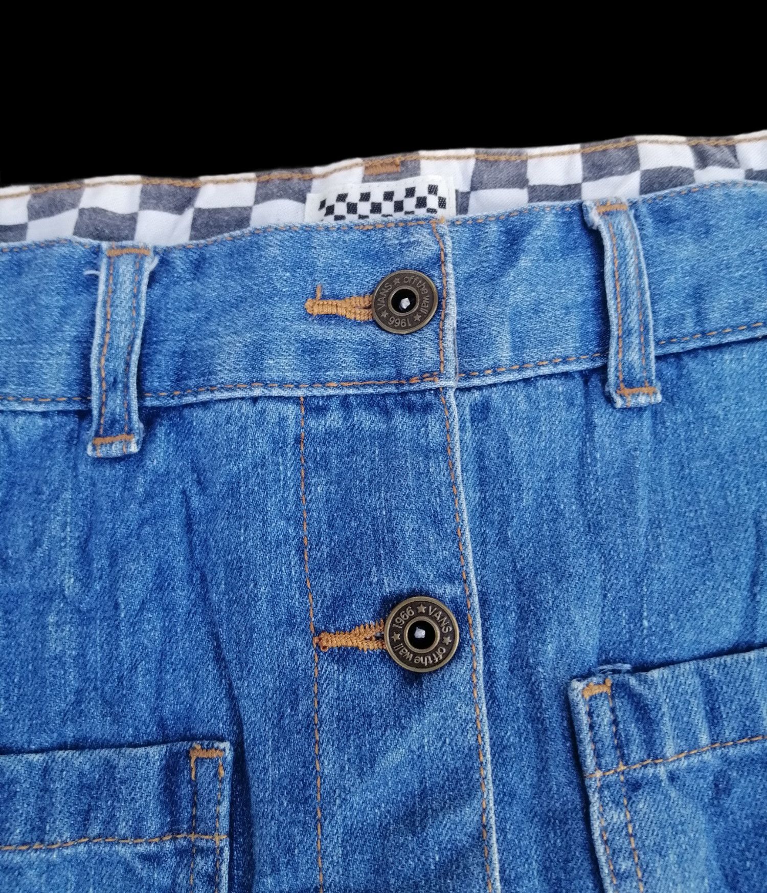 Vans Vintage Vans Streetwear Denim Mini Skirt Size 29" - 4 Thumbnail