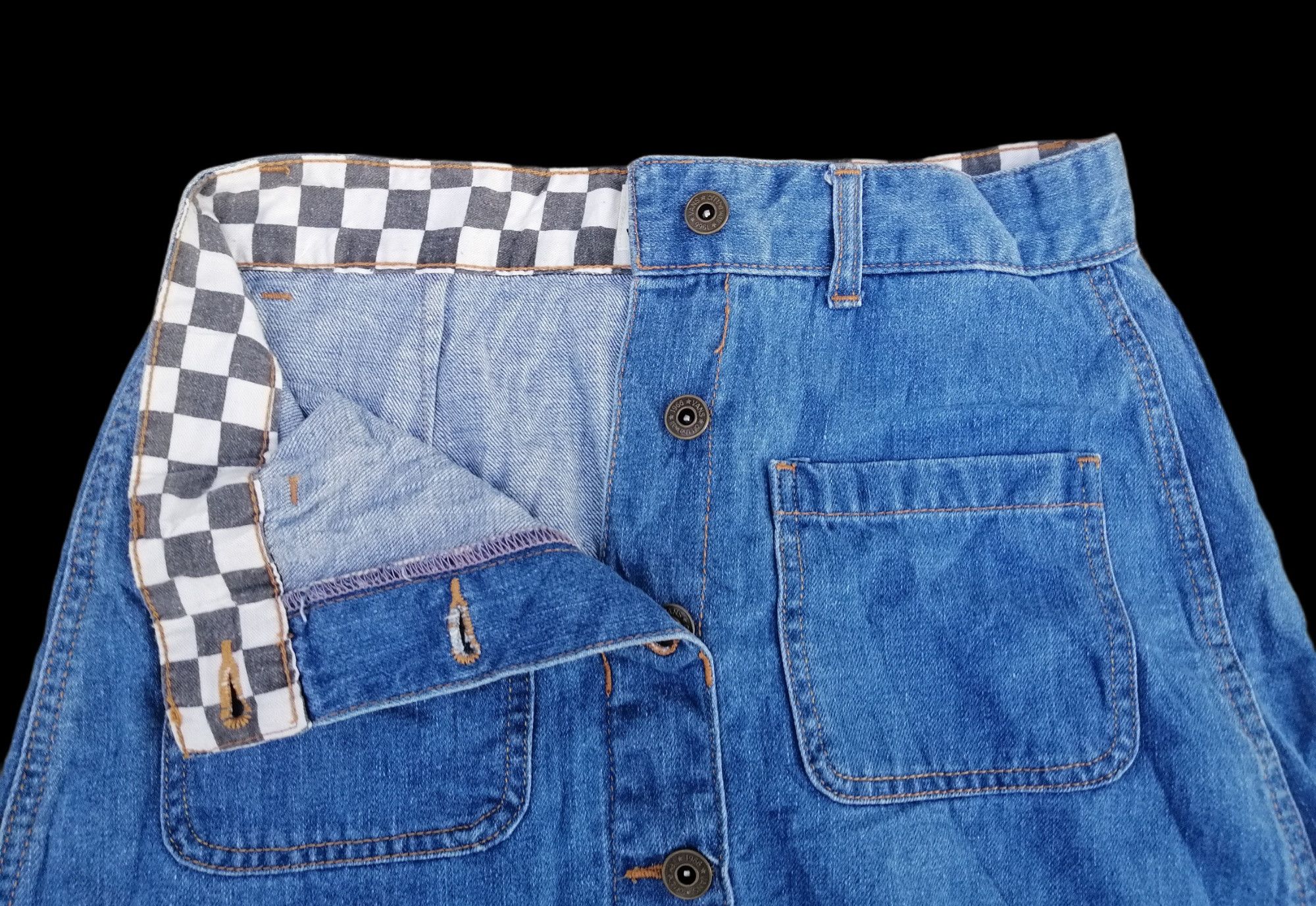 Vans Vintage Vans Streetwear Denim Mini Skirt Size 29" - 7 Thumbnail