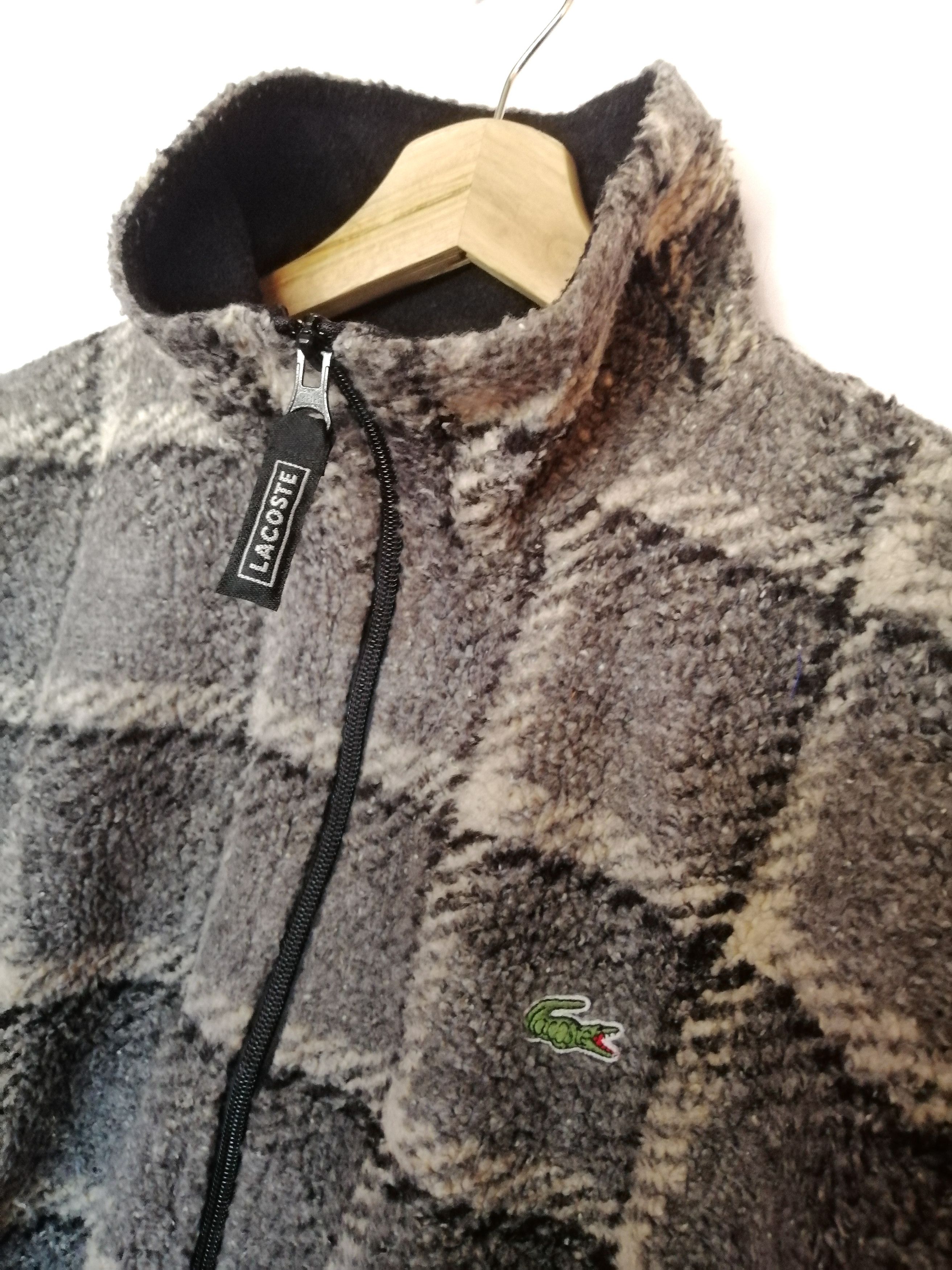 Lacoste Vintage LACOSTE Fleece Checkered Jacket Size US M / EU 48-50 / 2 - 2 Thumbnail