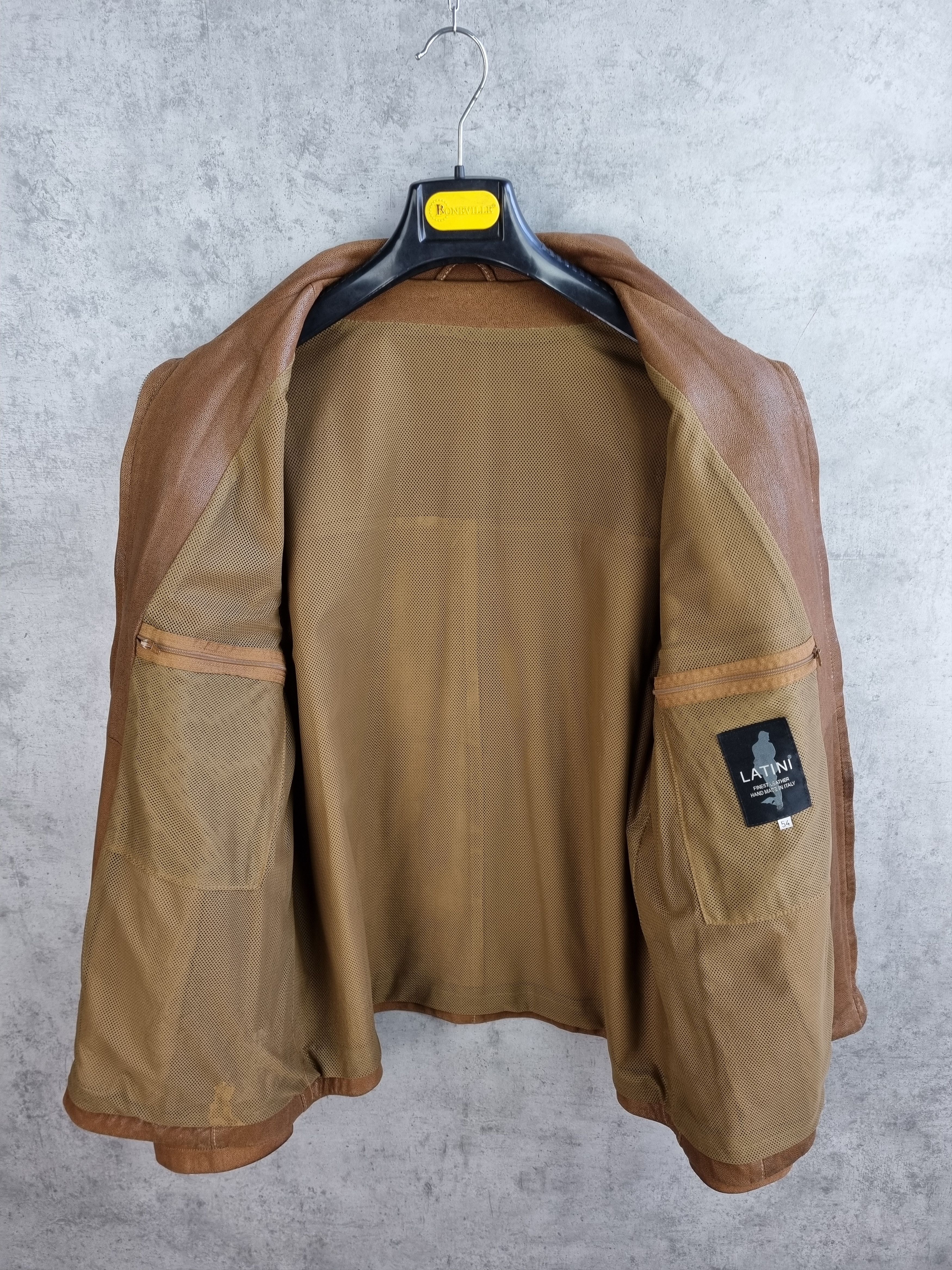 Genuine Leather RRP ±1500$ Rare LATINI Handmade in Italy leather Jacket Size US L / EU 52-54 / 3 - 8 Thumbnail