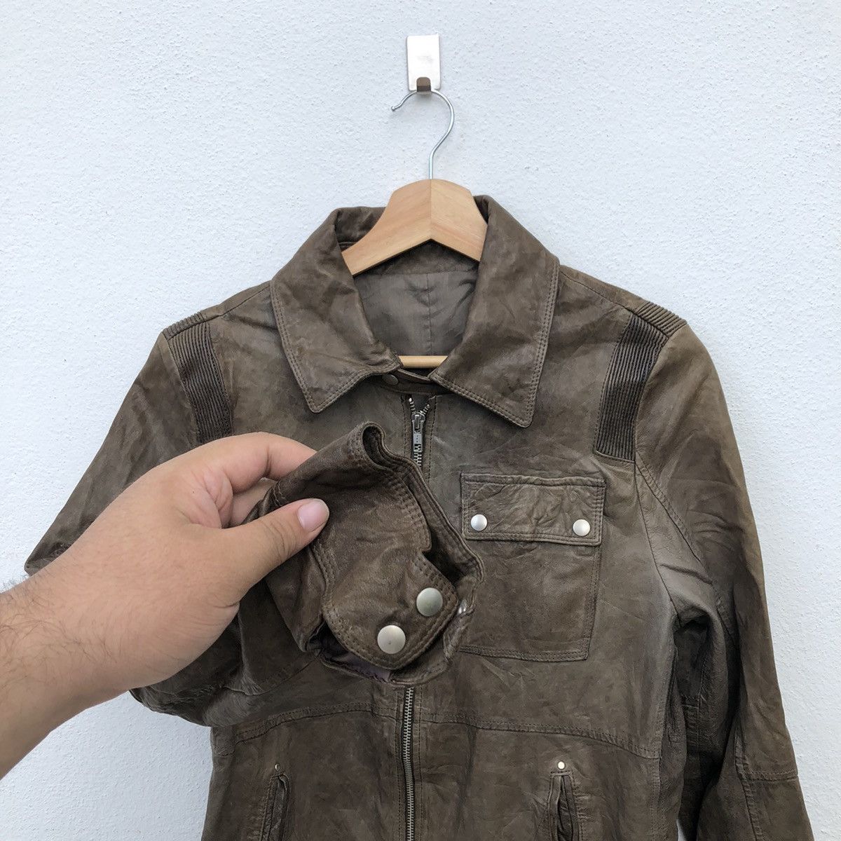 Japanese Brand SEDITIONARIES BIKER PARACHUTE SOFT LEATHER JACKET Size US M / EU 48-50 / 2 - 4 Thumbnail