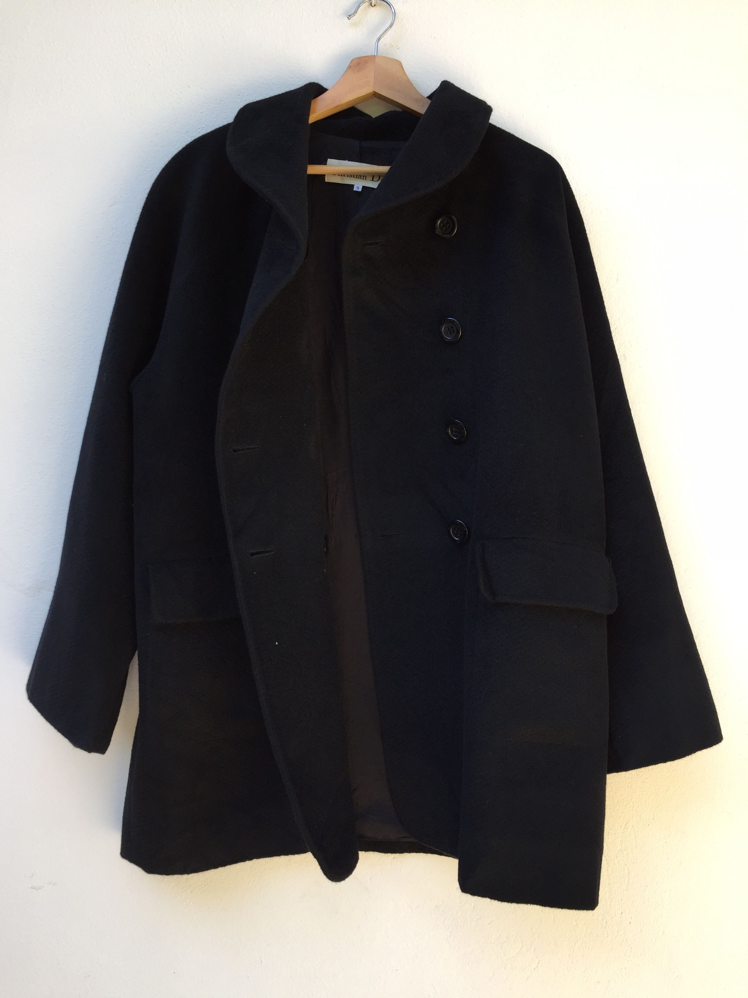 Vintage Christian Dior Wool Swing Coat Double Buttons