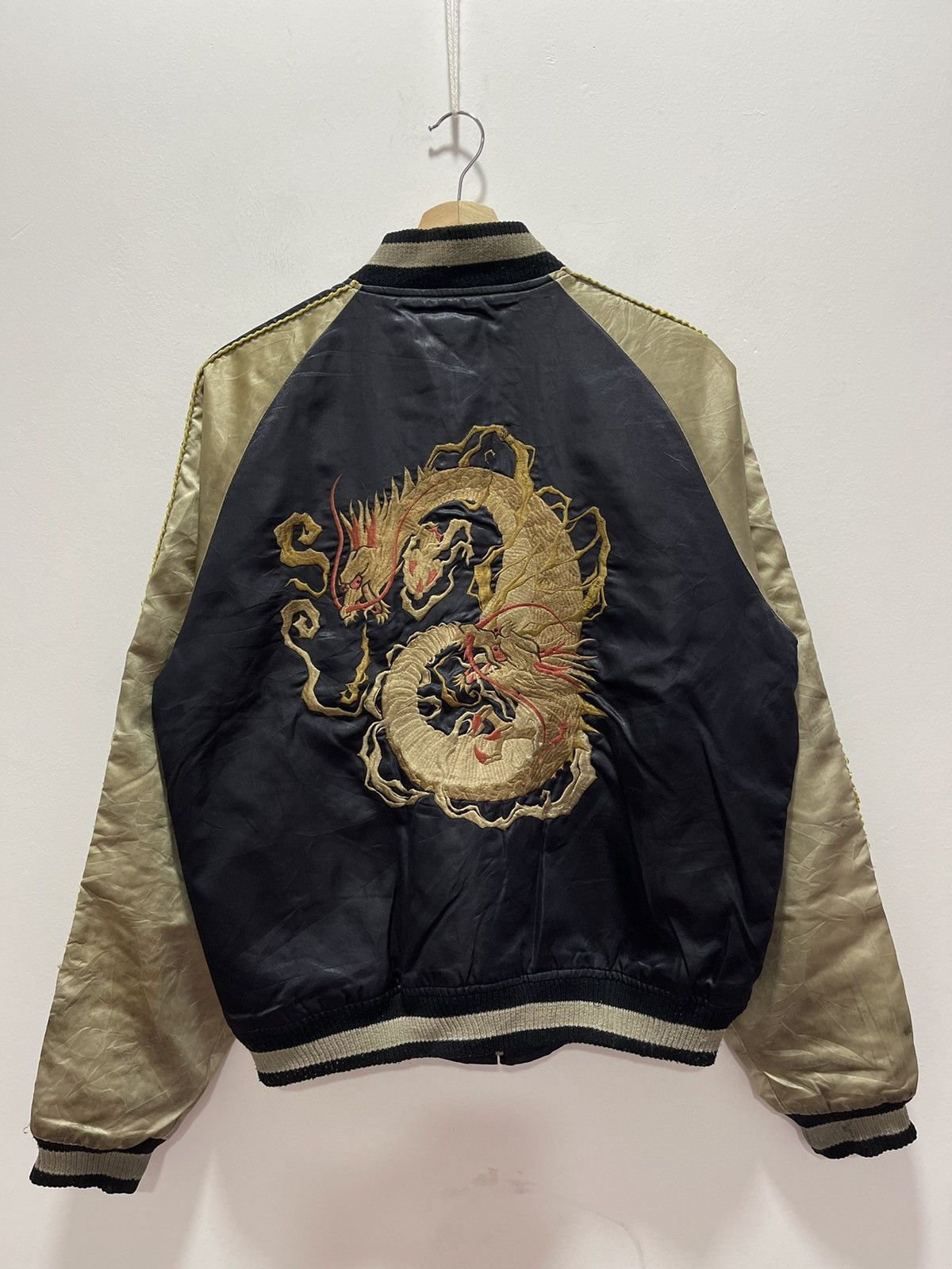 image of Vintage Patina Dragonfly Sukajan Souvenir Distressed Jacket, Men's (Size Medium)