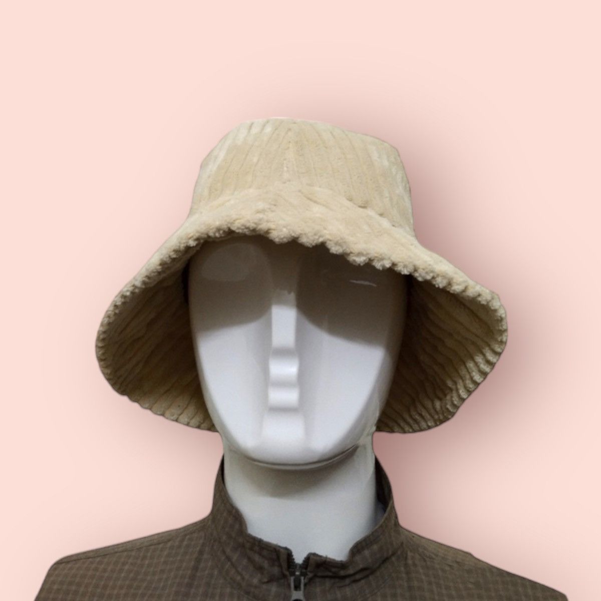 image of Avant Garde x Individual Designer Vintage Wide Corduroy Hat in Beige, Men's
