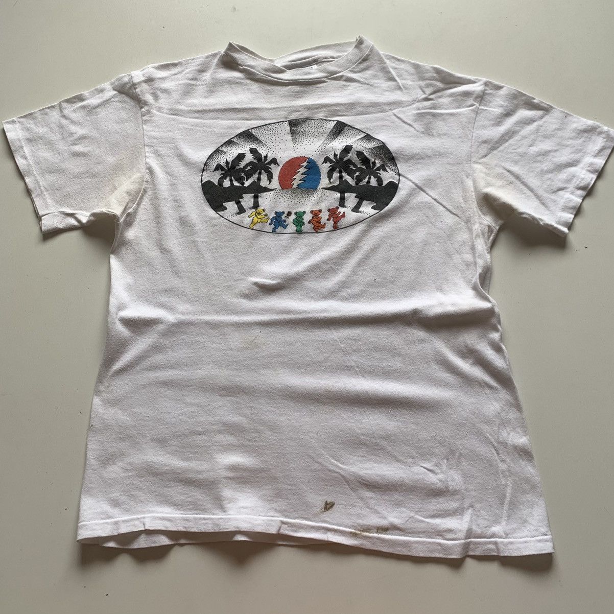 Band Tees Vintage 80s Grateful Dead band graphic T-shirt white rare Size US M / EU 48-50 / 2 - 1 Thumbnail