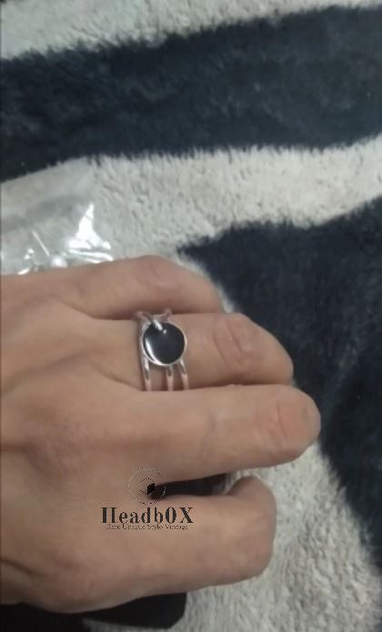 Jewelry Handmade Black Zircon Ring Size ONE SIZE - 3 Thumbnail