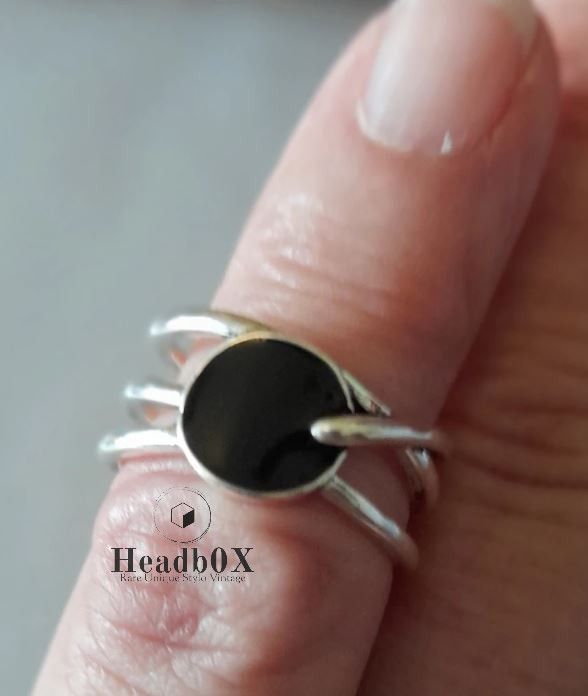 Jewelry Handmade Black Zircon Ring Size ONE SIZE - 5 Thumbnail