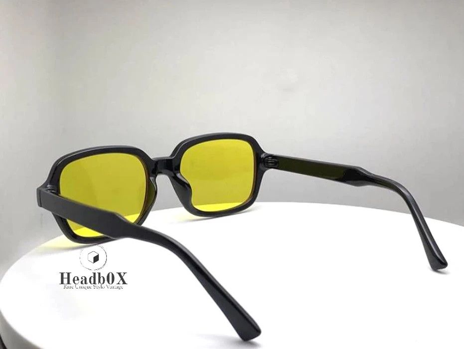 Vintage Oversized Yellow Lens Square Sunglasses Size ONE SIZE - 2 Thumbnail
