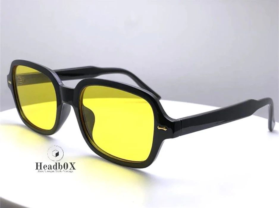 Vintage Oversized Yellow Lens Square Sunglasses Size ONE SIZE - 1 Thumbnail