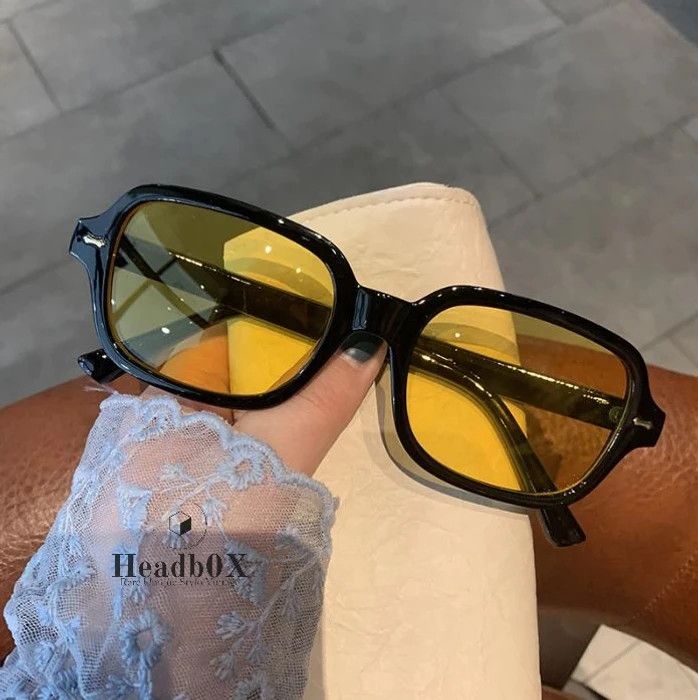 Vintage Oversized Yellow Lens Square Sunglasses Size ONE SIZE - 3 Thumbnail