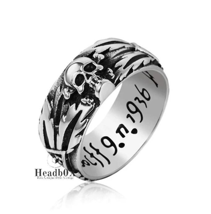 Jewelry Carved Skull Personality Ring Size ONE SIZE - 2 Thumbnail