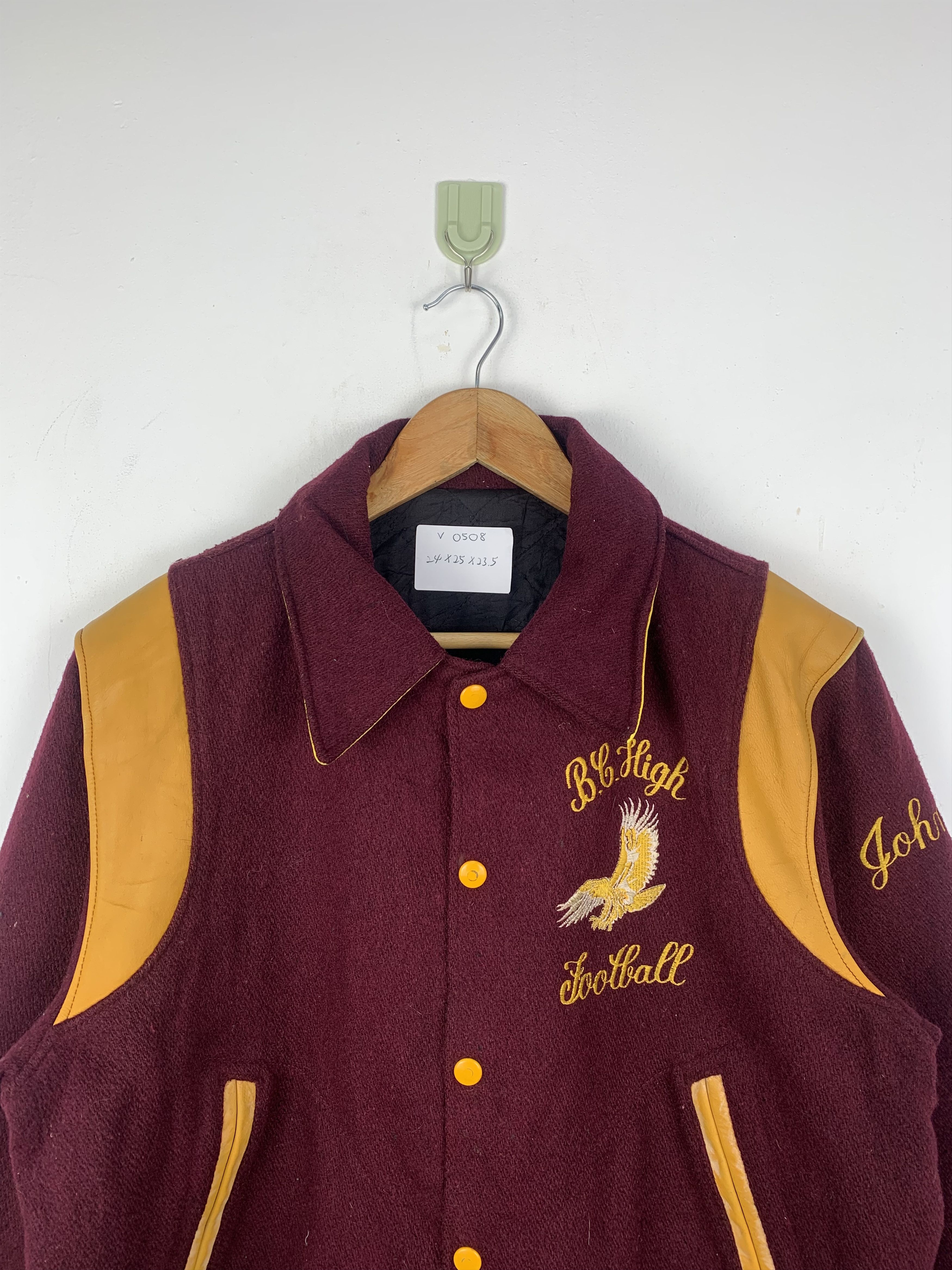 Japanese Brand Vintage 70s Japanese Brand Wool Varsity Jacket Red Size US M / EU 48-50 / 2 - 1 Thumbnail