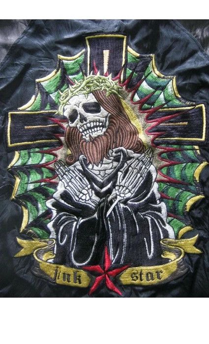 Japanese Brand ARCHIVAL SUKAJAN SOUVENIR JACKET EMBROIDERY SKULL JUNK STAR Size US L / EU 52-54 / 3 - 3 Thumbnail