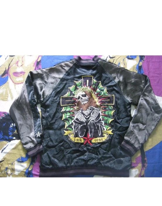 Japanese Brand ARCHIVAL SUKAJAN SOUVENIR JACKET EMBROIDERY SKULL JUNK STAR Size US L / EU 52-54 / 3 - 6 Thumbnail