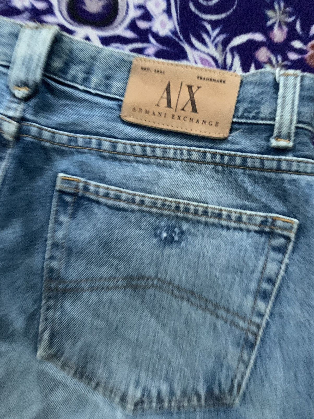 Armani Exchange Vintage Armani Exchange Distressed Denim Size US 33 - 12 Thumbnail