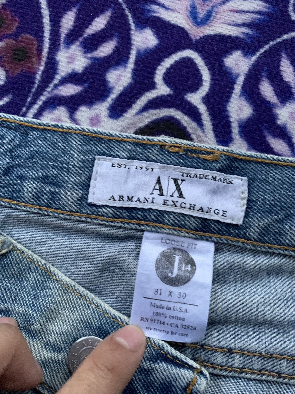 Armani Exchange Vintage Armani Exchange Distressed Denim Size US 33 - 6 Thumbnail