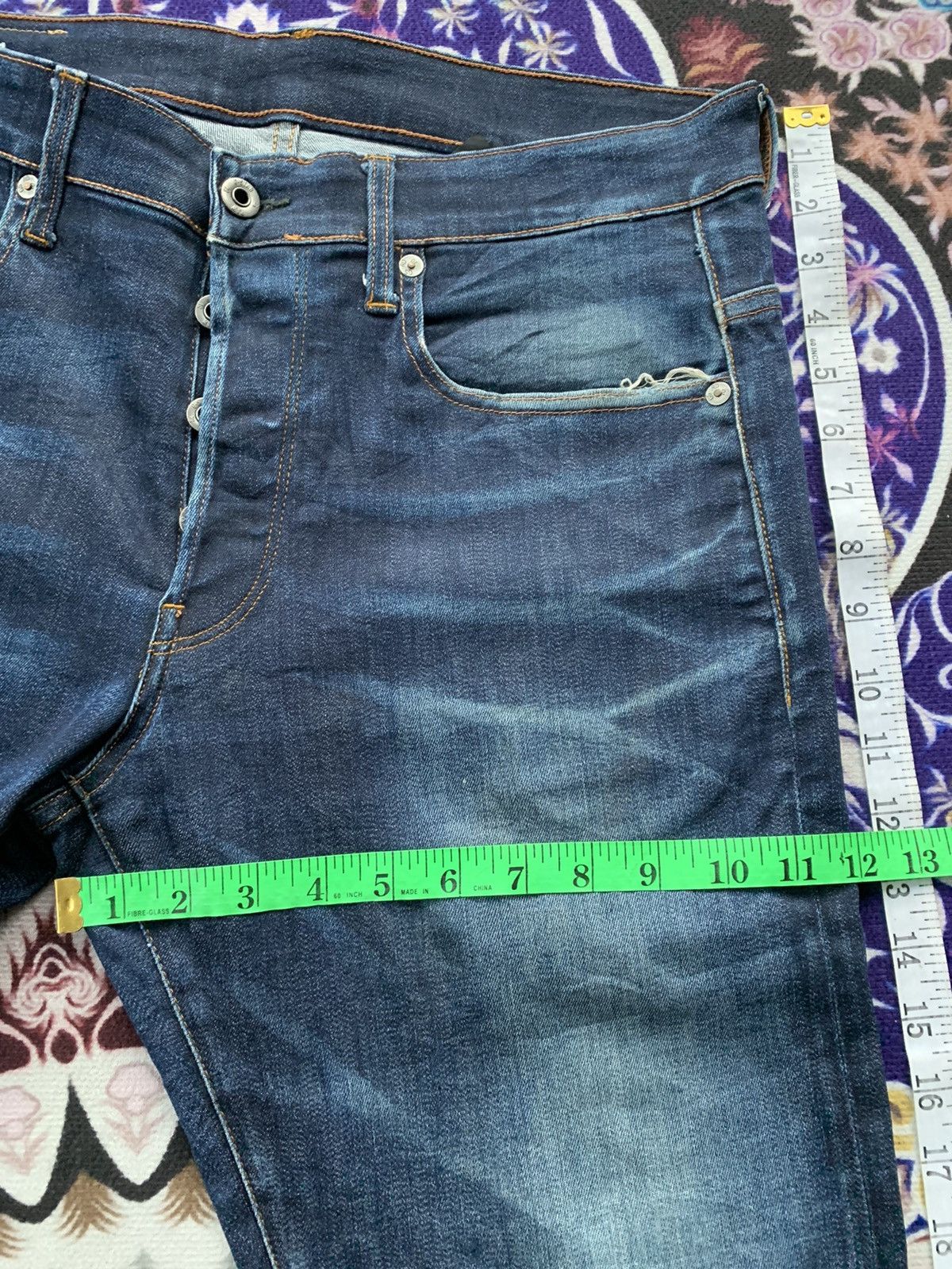 Designer G Star Raw Tapered Distressed Denim Size US 35 - 14 Thumbnail