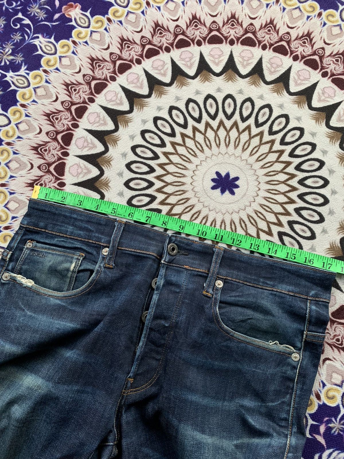 Designer G Star Raw Tapered Distressed Denim Size US 35 - 13 Thumbnail