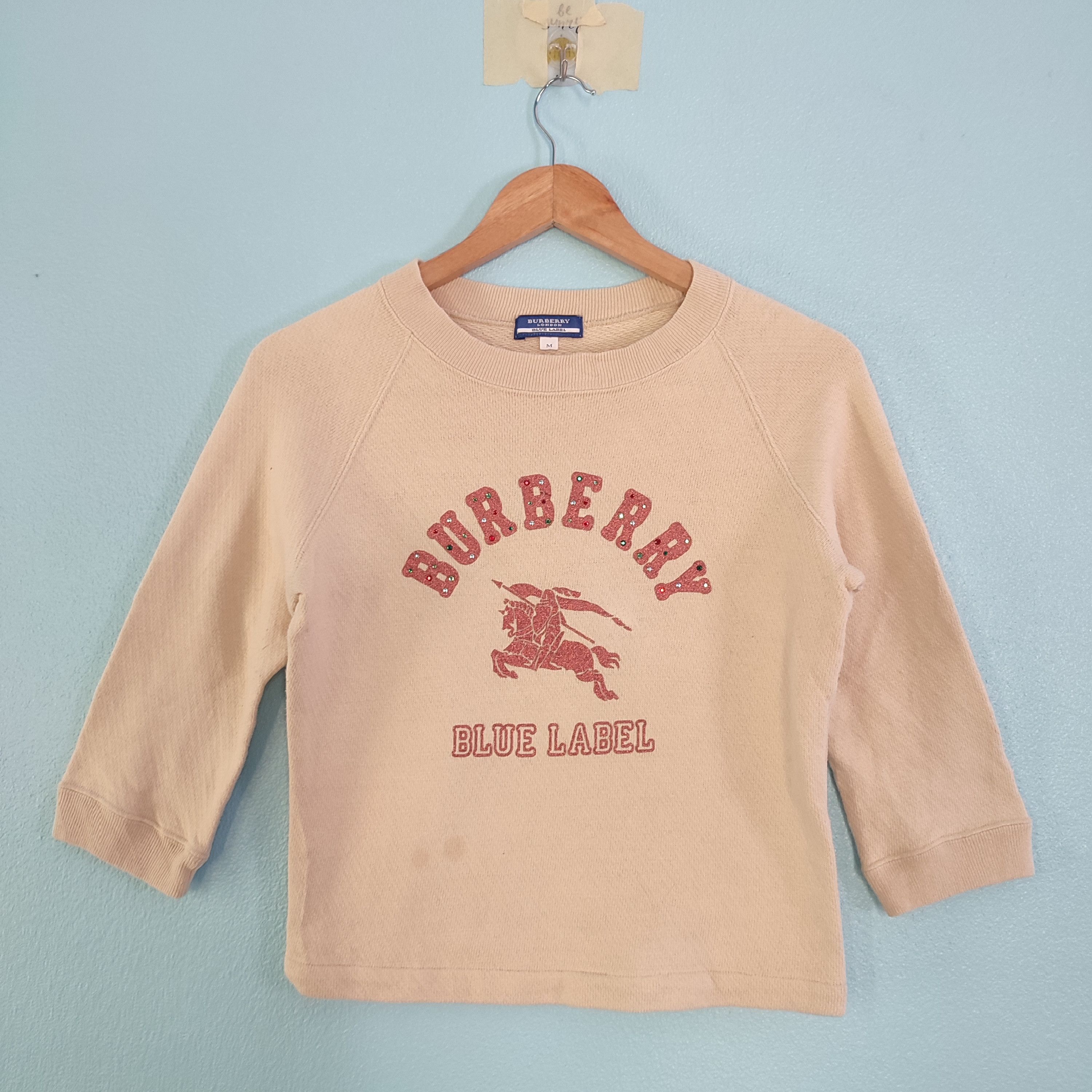 Burberry × Vintage BURBERRY London Blue Label Big Logo Sweatshirt Tshirt Size S / US 4 / IT 40 - 2 Thumbnail