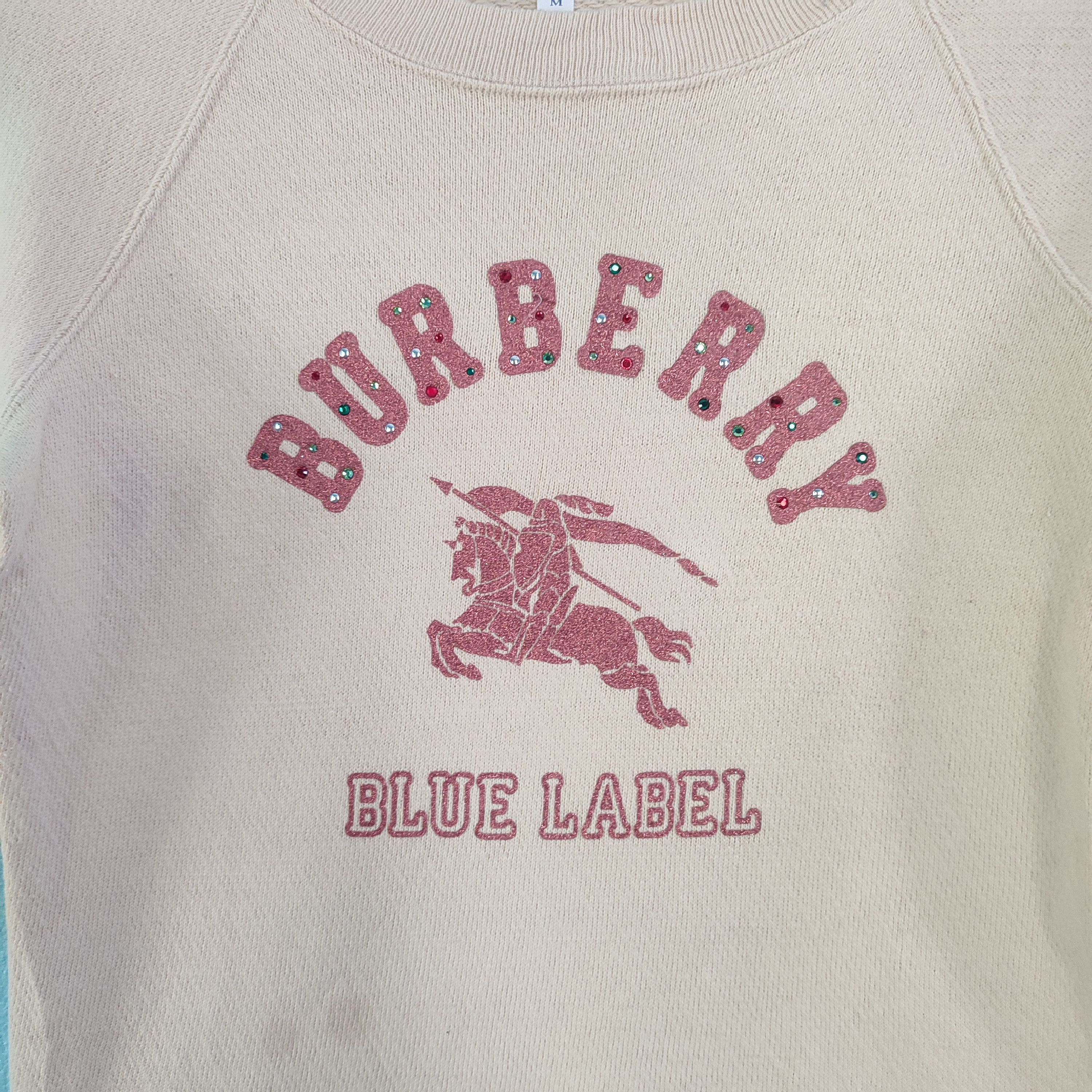 Burberry × Vintage BURBERRY London Blue Label Big Logo Sweatshirt Tshirt Size S / US 4 / IT 40 - 3 Thumbnail