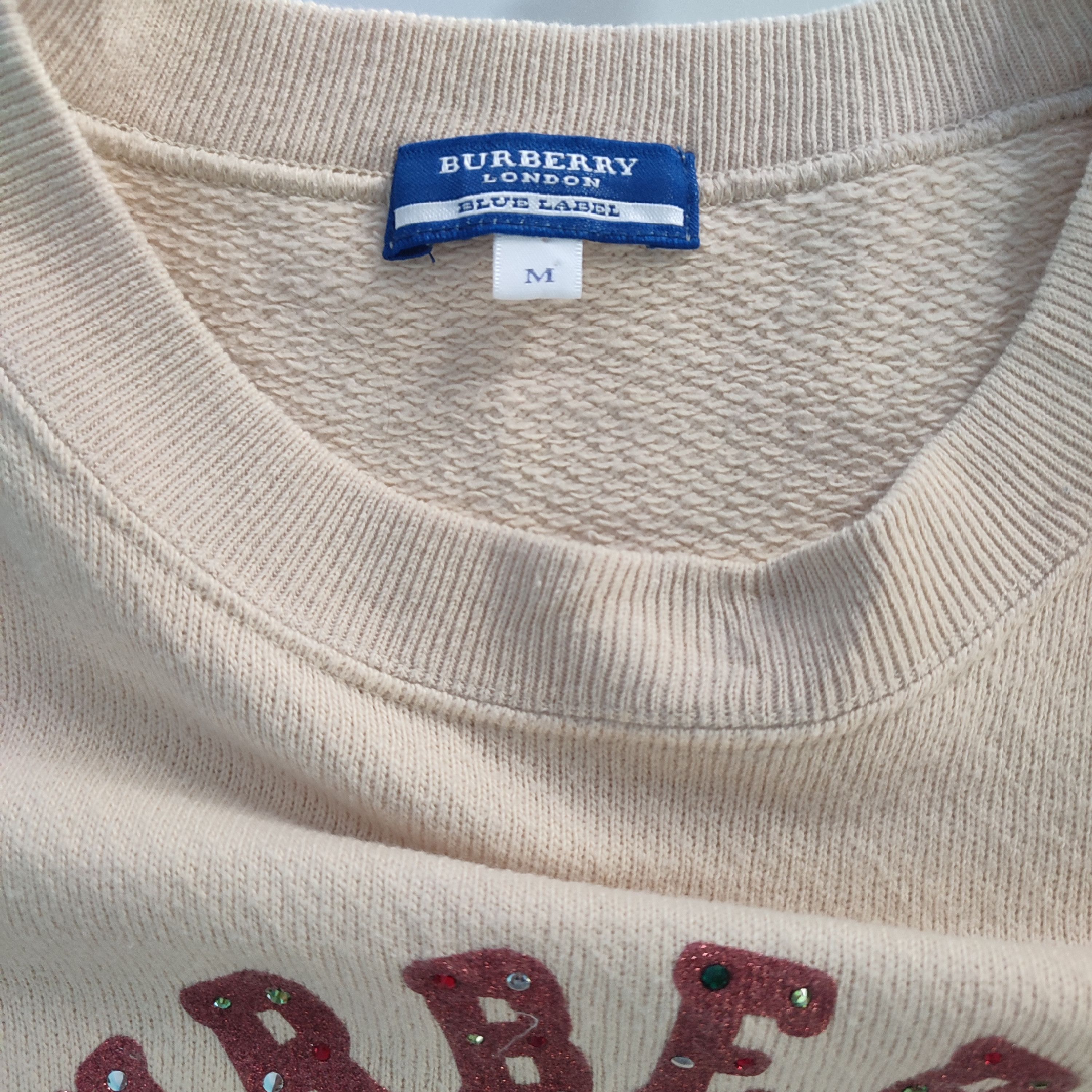 Burberry × Vintage BURBERRY London Blue Label Big Logo Sweatshirt Tshirt Size S / US 4 / IT 40 - 5 Thumbnail