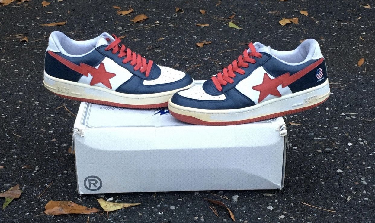 Bape Bape low top bapestas Size US 10.5 / EU 43-44 - 1 Thumbnail