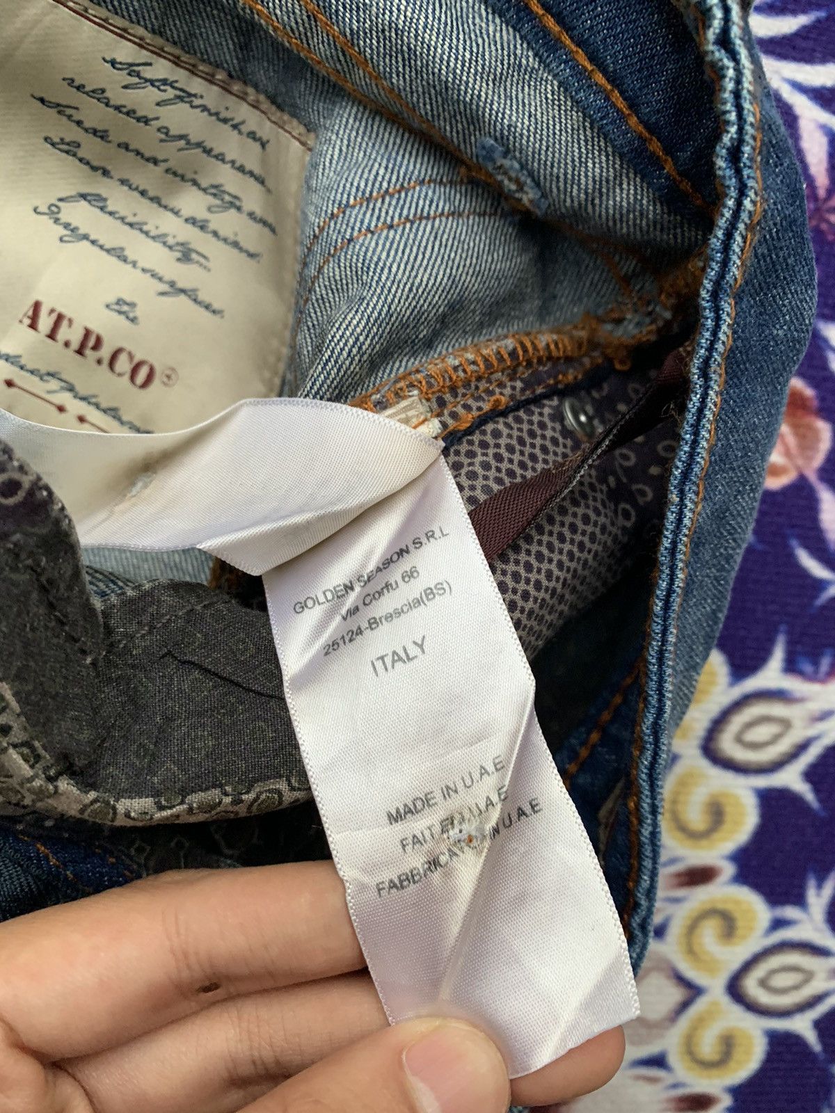 AT.P.CO × Designer AT.P.CO Italy Distressed Denim Size US 33 - 11 Thumbnail