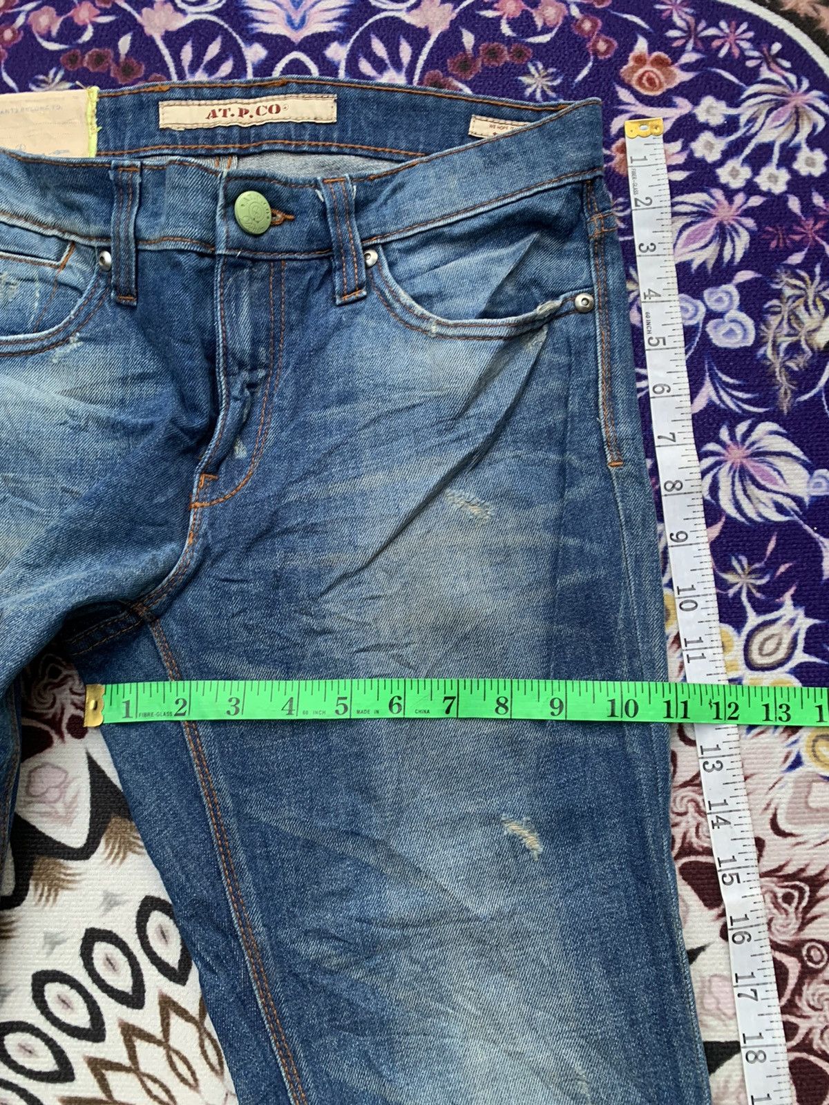 AT.P.CO × Designer AT.P.CO Italy Distressed Denim Size US 33 - 16 Thumbnail