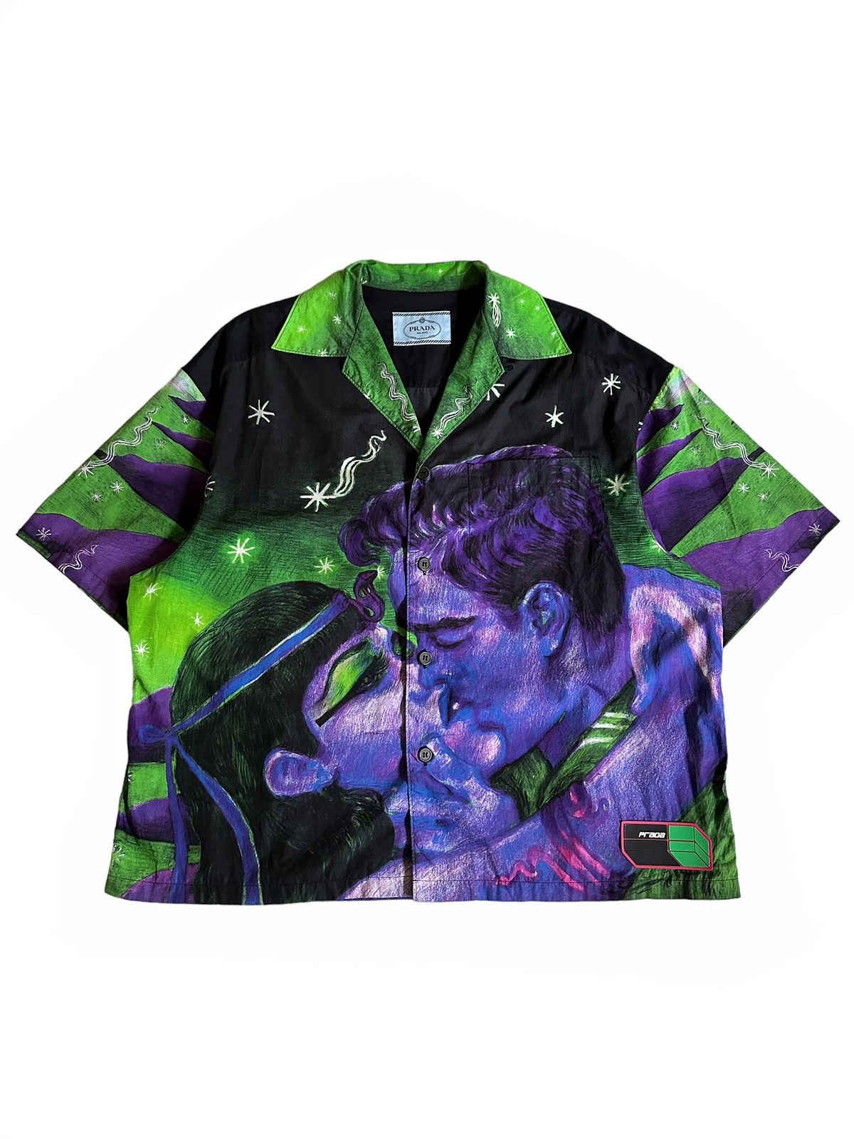 Prada FW18 Impossible Love Green Camp Bowling Shirt Size US M / EU 48-50 / 2 - 1 Thumbnail