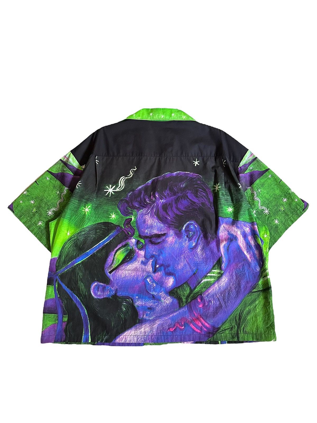 Prada FW18 Impossible Love Green Camp Bowling Shirt Size US M / EU 48-50 / 2 - 8 Thumbnail