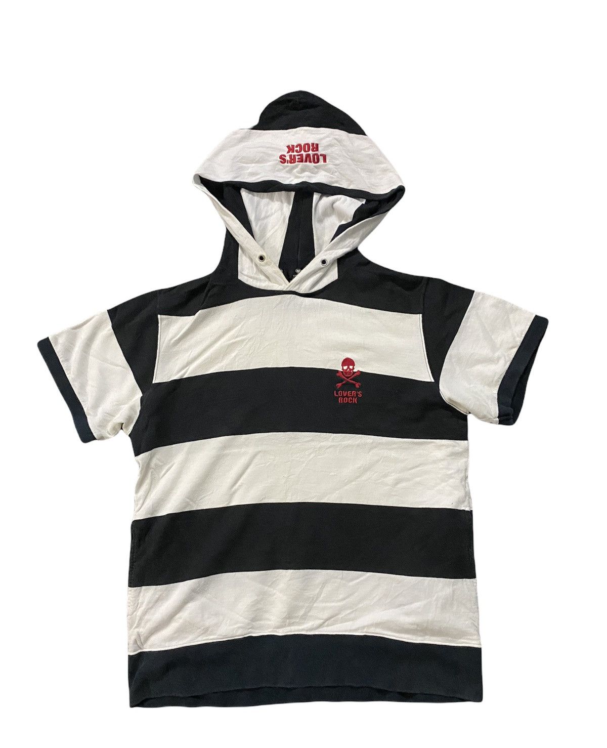 image of 20471120 x Lovers Rock Lover Rock Super Lovers Border Stripe Hoodie in Black, Men's (Size Small)