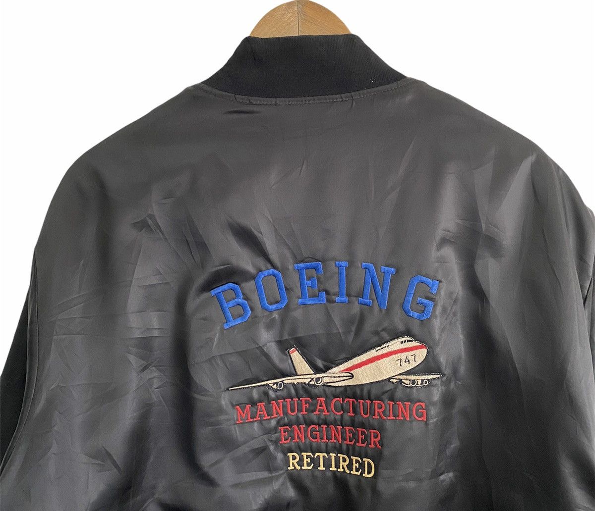 Other RARE🔥Boeing 747 Engineer Retired Flight SATIN Bomber Jacket Size US XL / EU 56 / 4 - 4 Thumbnail