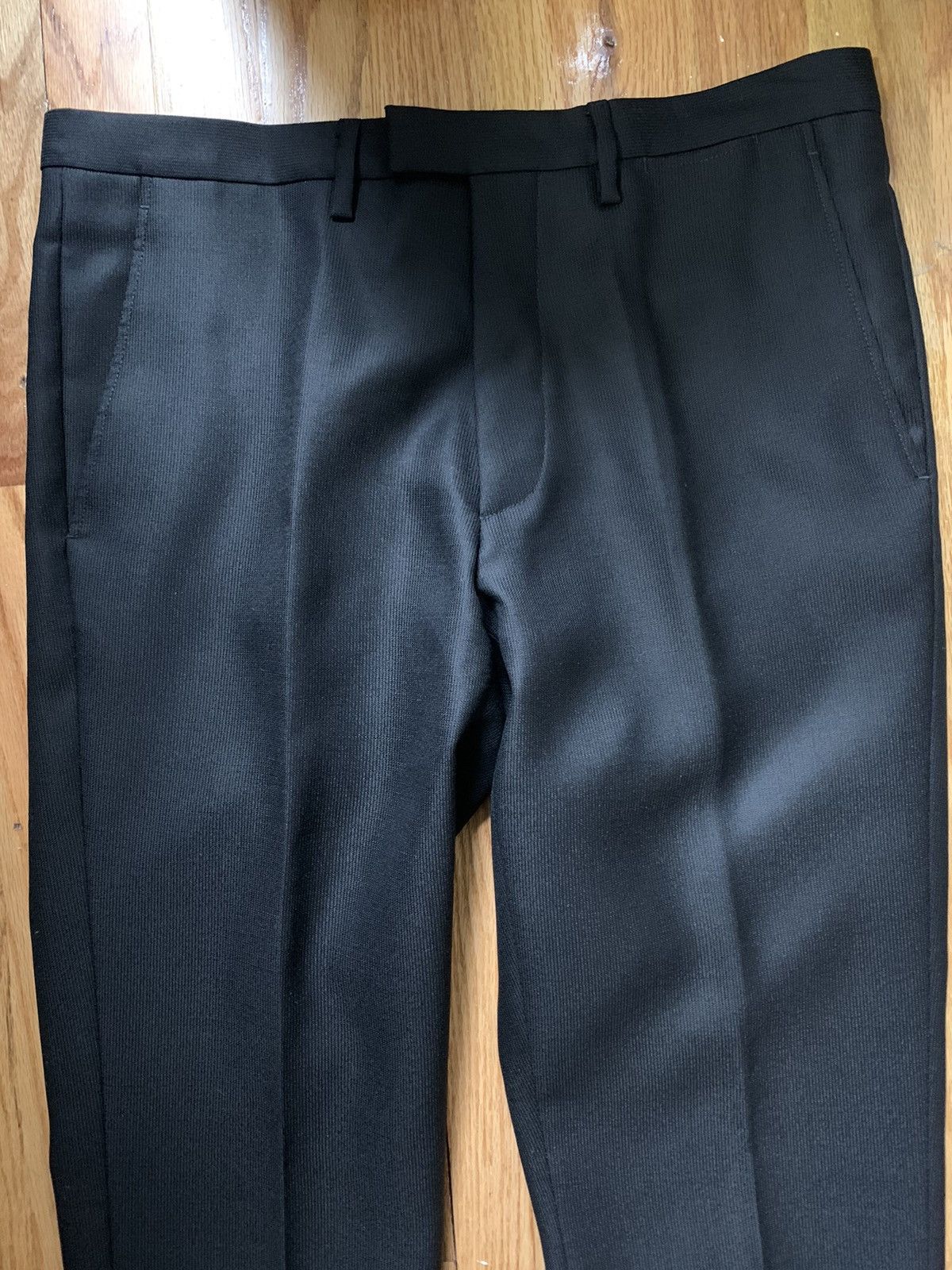 Raf Simons NEW slim-fit classic pants, IT50, textured wool,Italy Size 40R - 2 Thumbnail