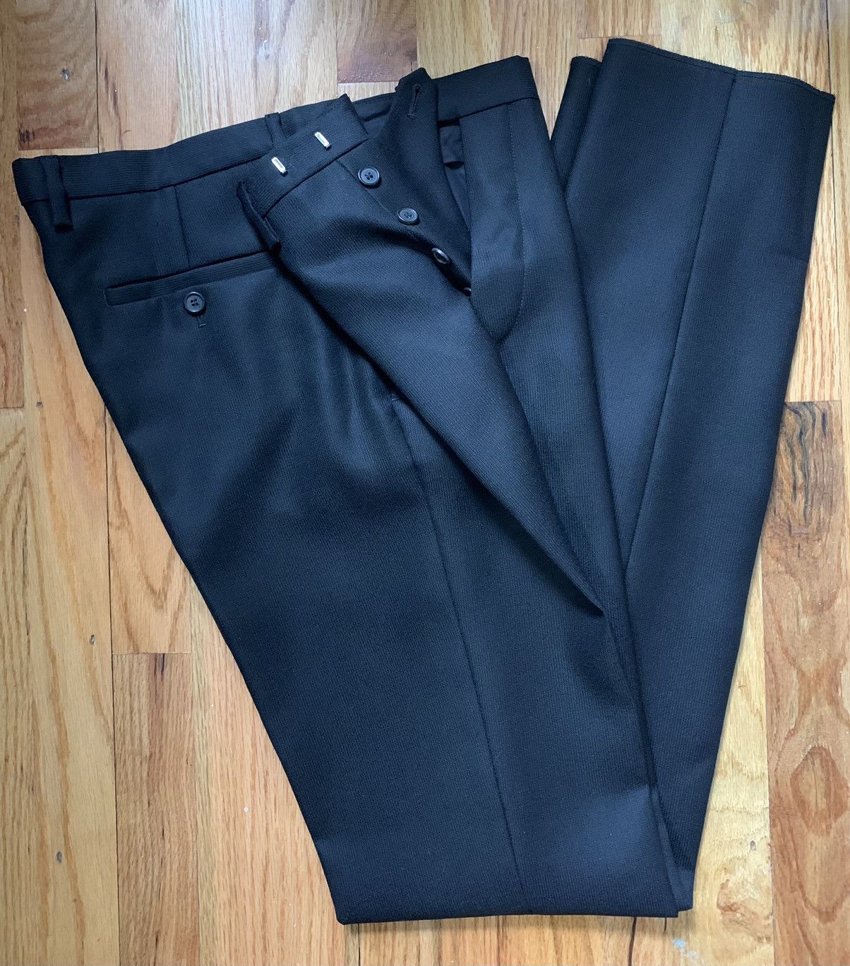 Raf Simons NEW slim-fit classic pants, IT50, textured wool,Italy Size 40R - 6 Thumbnail