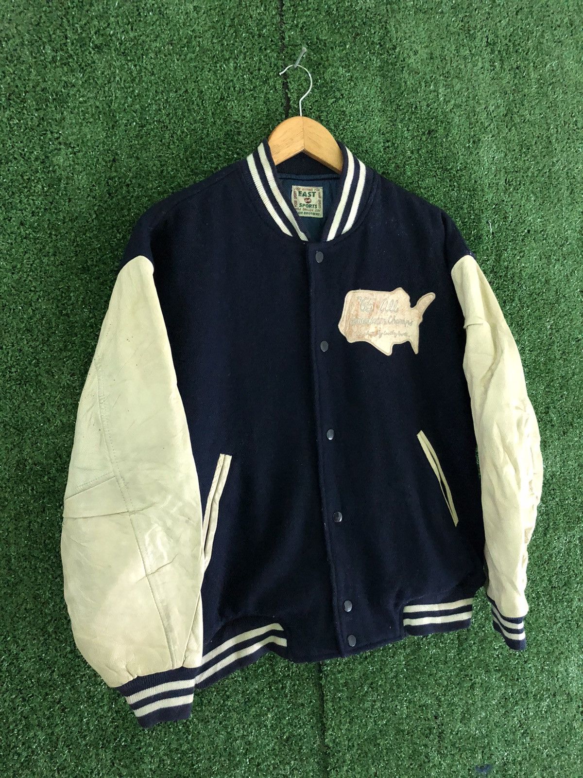 Japanese Brand 🔥EAST BOY SPORT EMBROIDERY VARSITY BOMBER JACKET Size US L / EU 52-54 / 3 - 4 Thumbnail