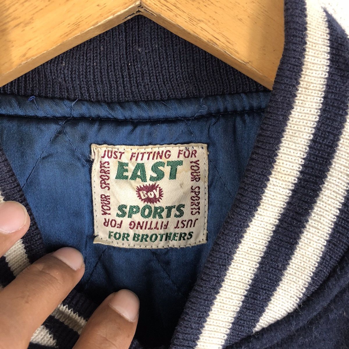 Japanese Brand 🔥EAST BOY SPORT EMBROIDERY VARSITY BOMBER JACKET Size US L / EU 52-54 / 3 - 11 Thumbnail