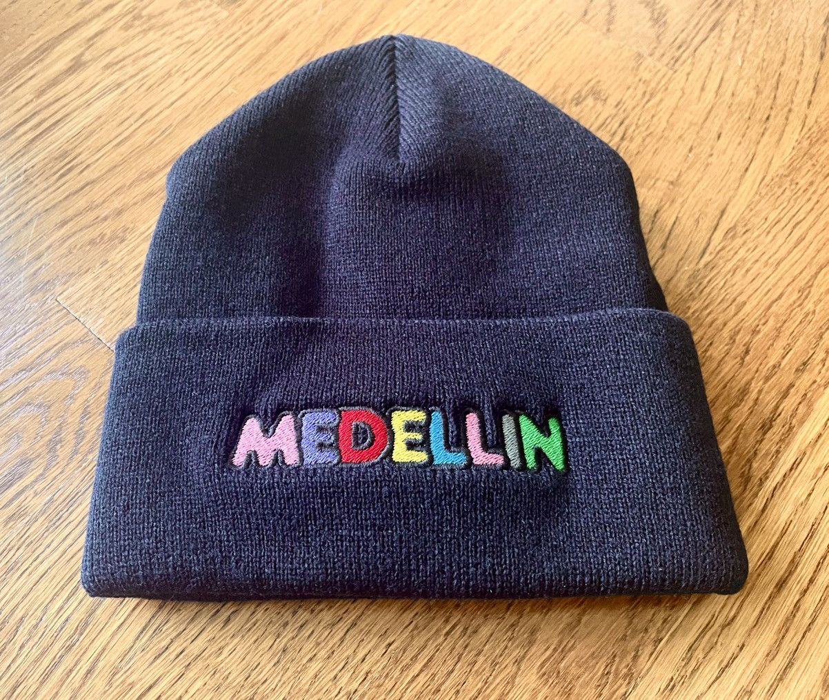 J Balvin × Takashi Murakami Black Medellin Beanie 1 2 New Era Basic Blanco Cuff Knit Hat Size ONE SIZE - 1 Thumbnail