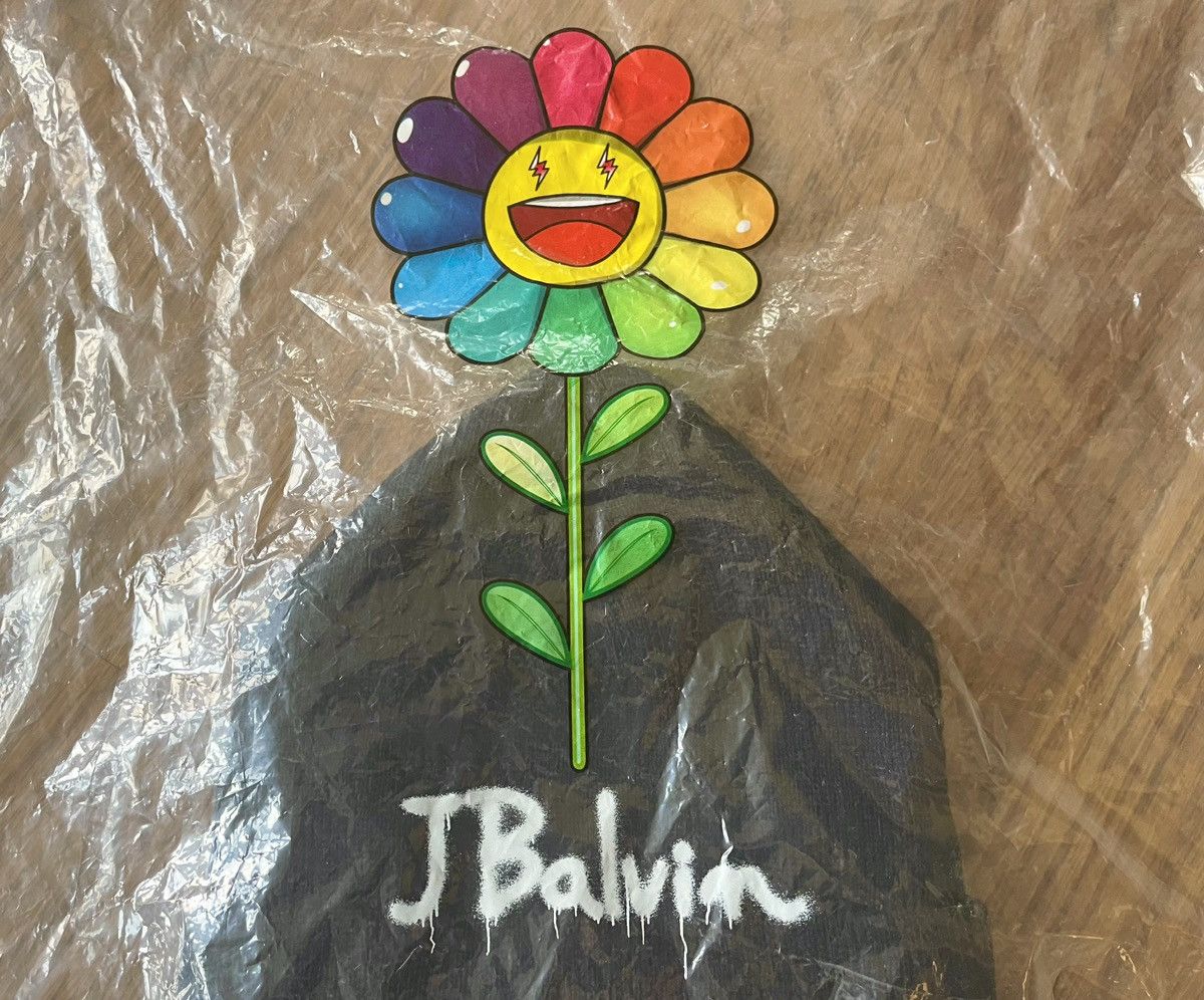 J Balvin × Takashi Murakami Black Medellin Beanie 1 2 New Era Basic Blanco Cuff Knit Hat Size ONE SIZE - 6 Thumbnail