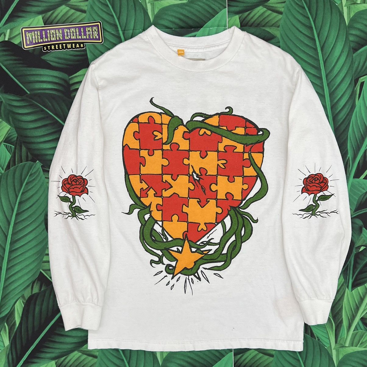 image of Gallery Dept Heart Puzzle L/s Tee in White, Men's (Size XS)