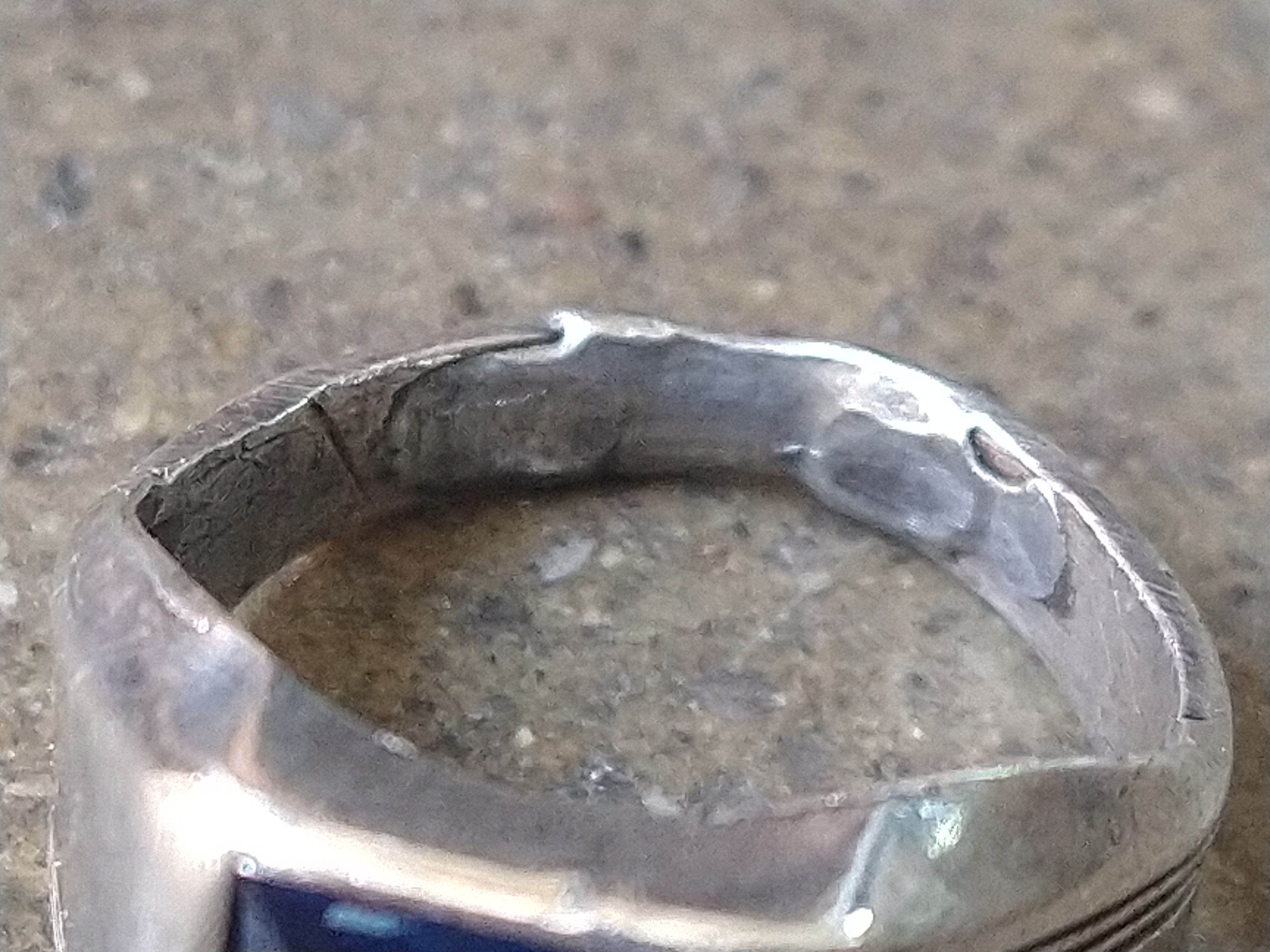 Jewelry Vintage Sterling Silver Ring Size 6.75 Blue Glass Art Deco Size ONE SIZE - 11 Thumbnail