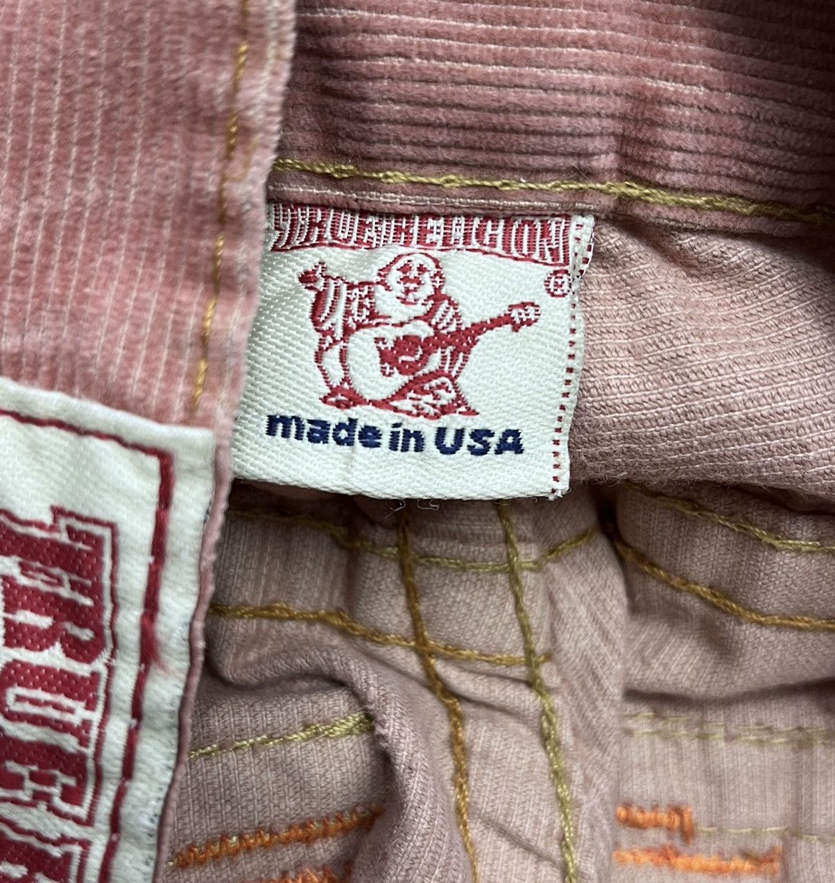 True Religion Vintage TRUE RELIGION JOEY Dusty Rose Corduroy Flare Pants Size US 31 - 12 Thumbnail